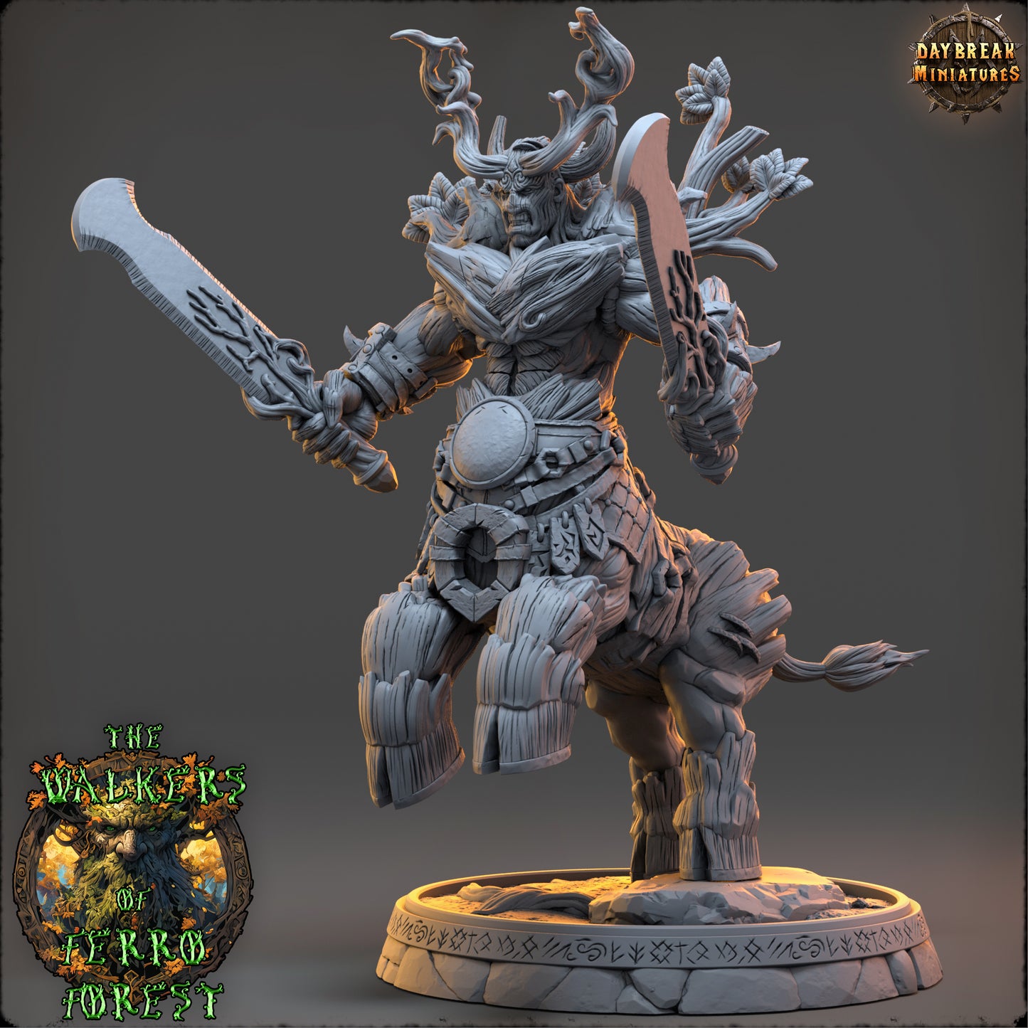 Forest Walker Warrior Miniature | Ritter Teryn Eldershade