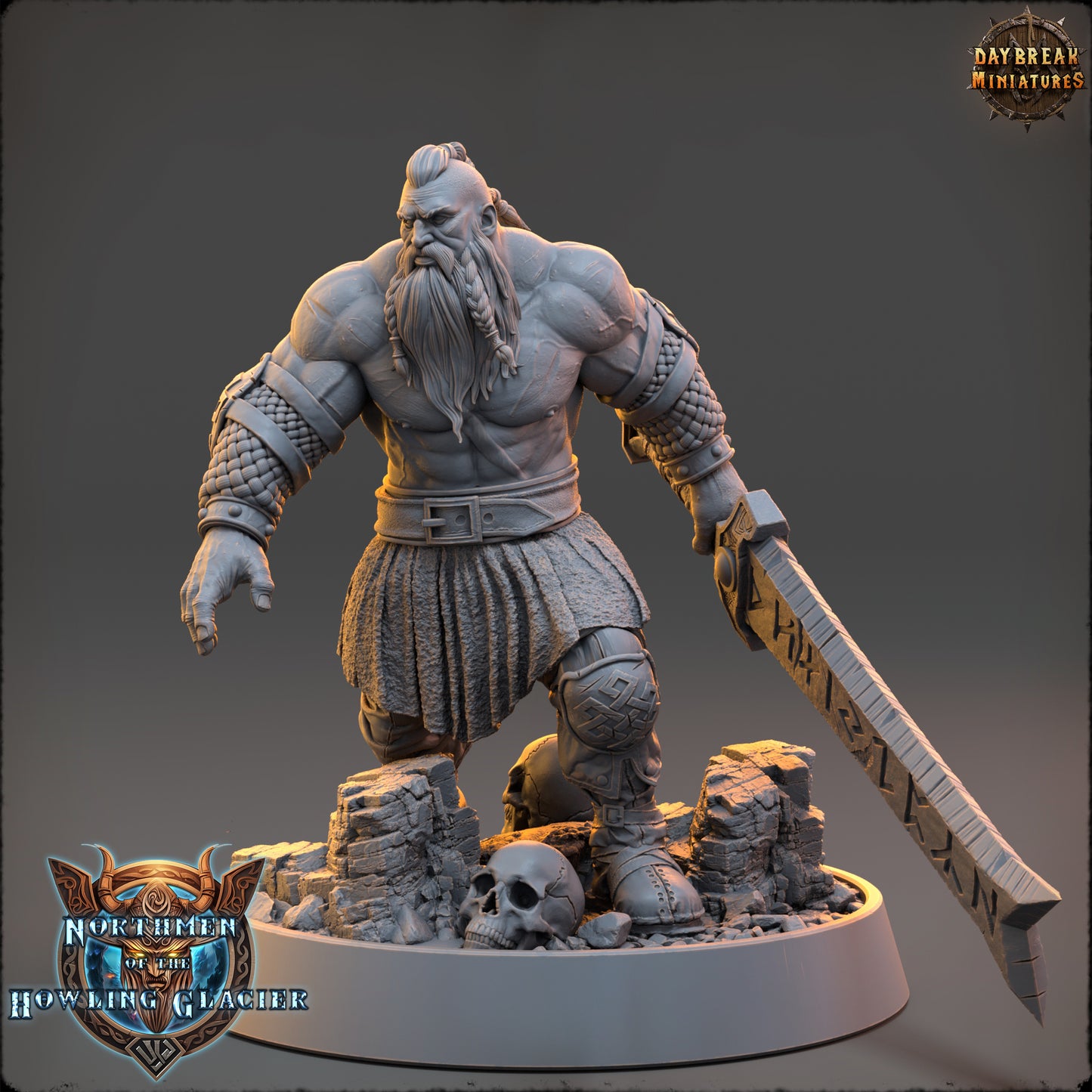 Viking Barbarian Miniature | Rogur Red