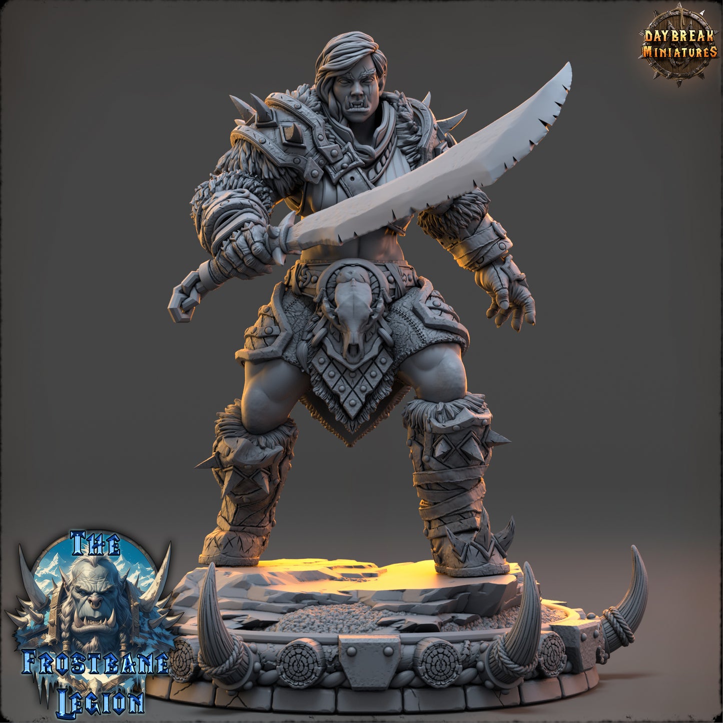 Orc Knight Miniature | Syrka the Blizzardborn