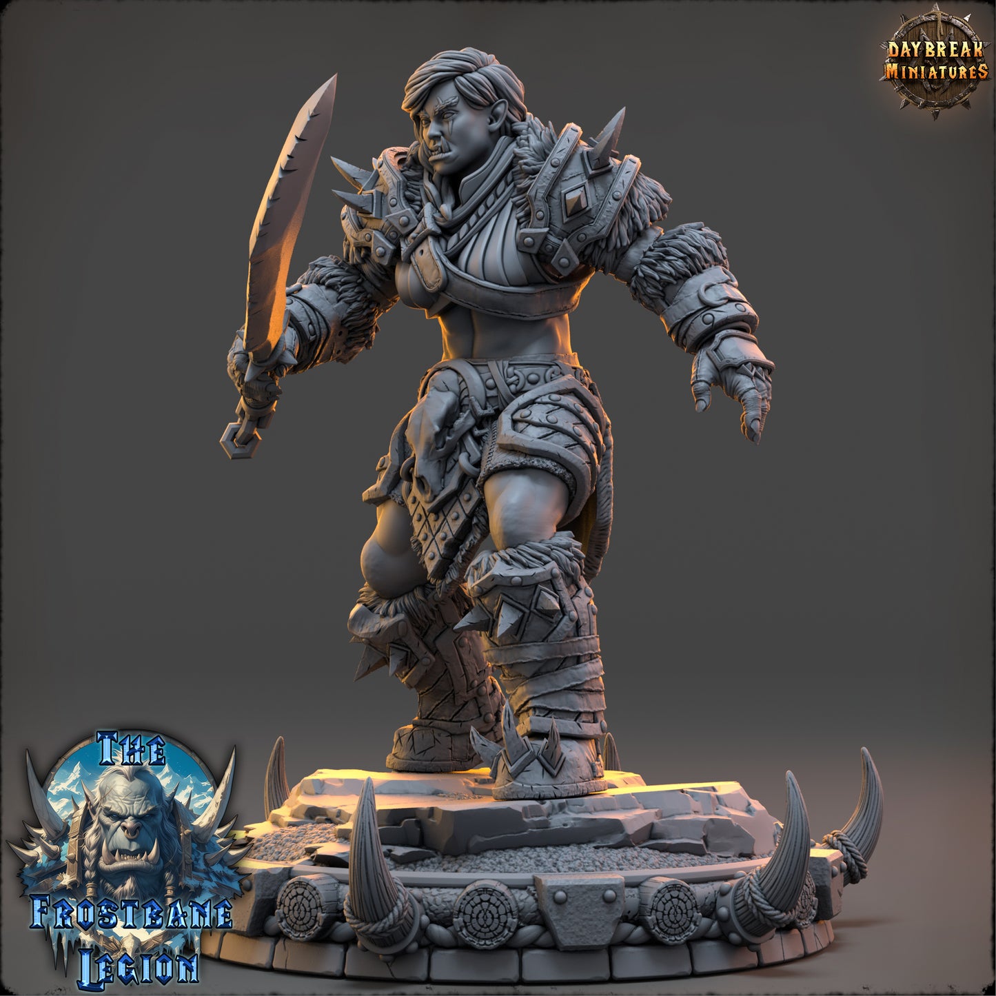Orc Knight Miniature | Syrka the Blizzardborn