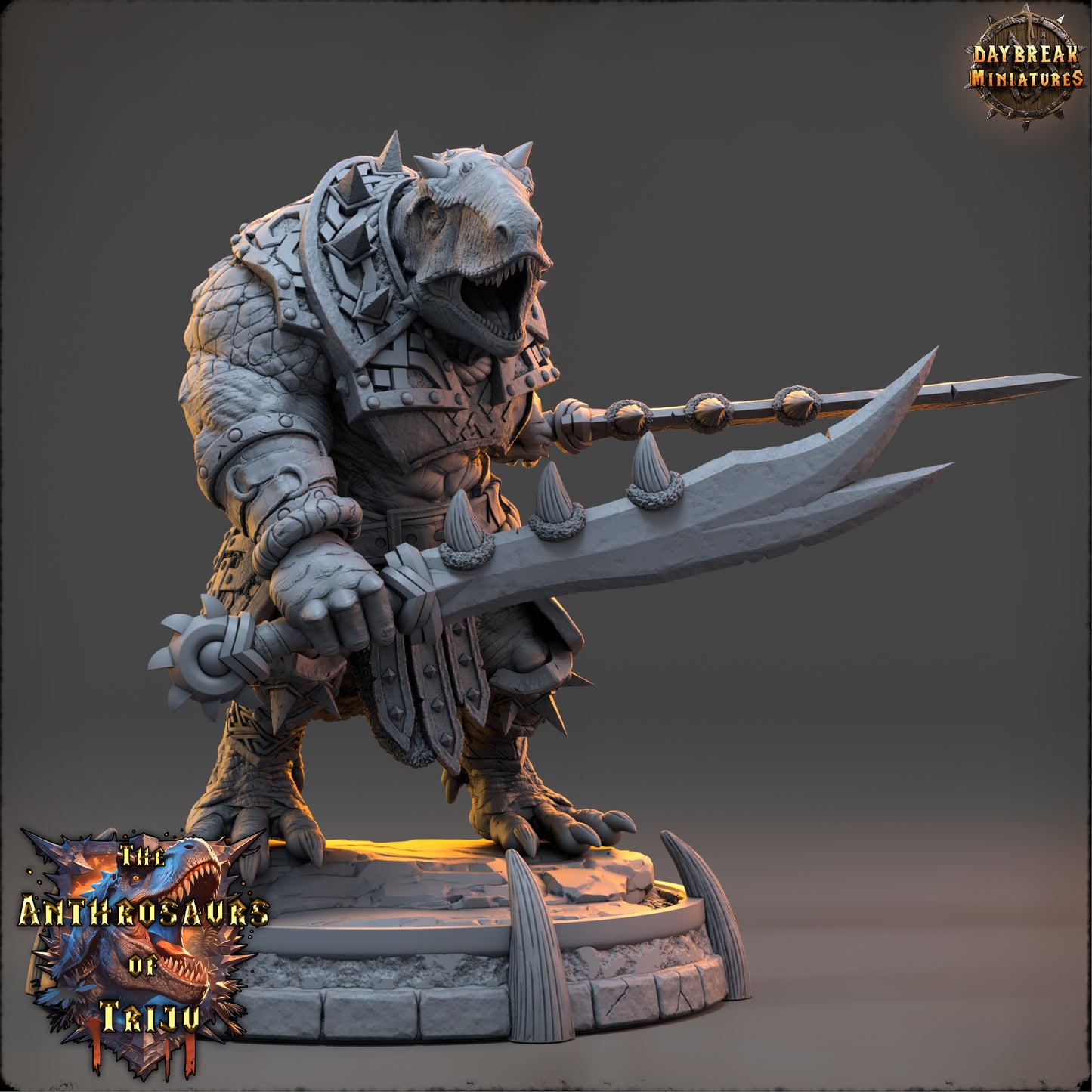 Anthrosaur Warrior Miniature | Tarran Shosho