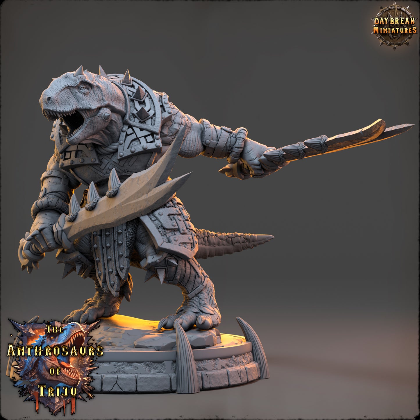 Anthrosaur Warrior Miniature | Tarran Shosho