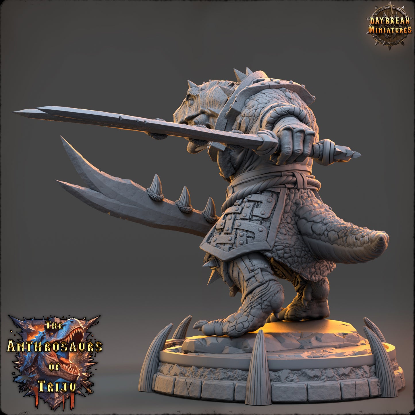 Anthrosaur Warrior Miniature | Tarran Shosho