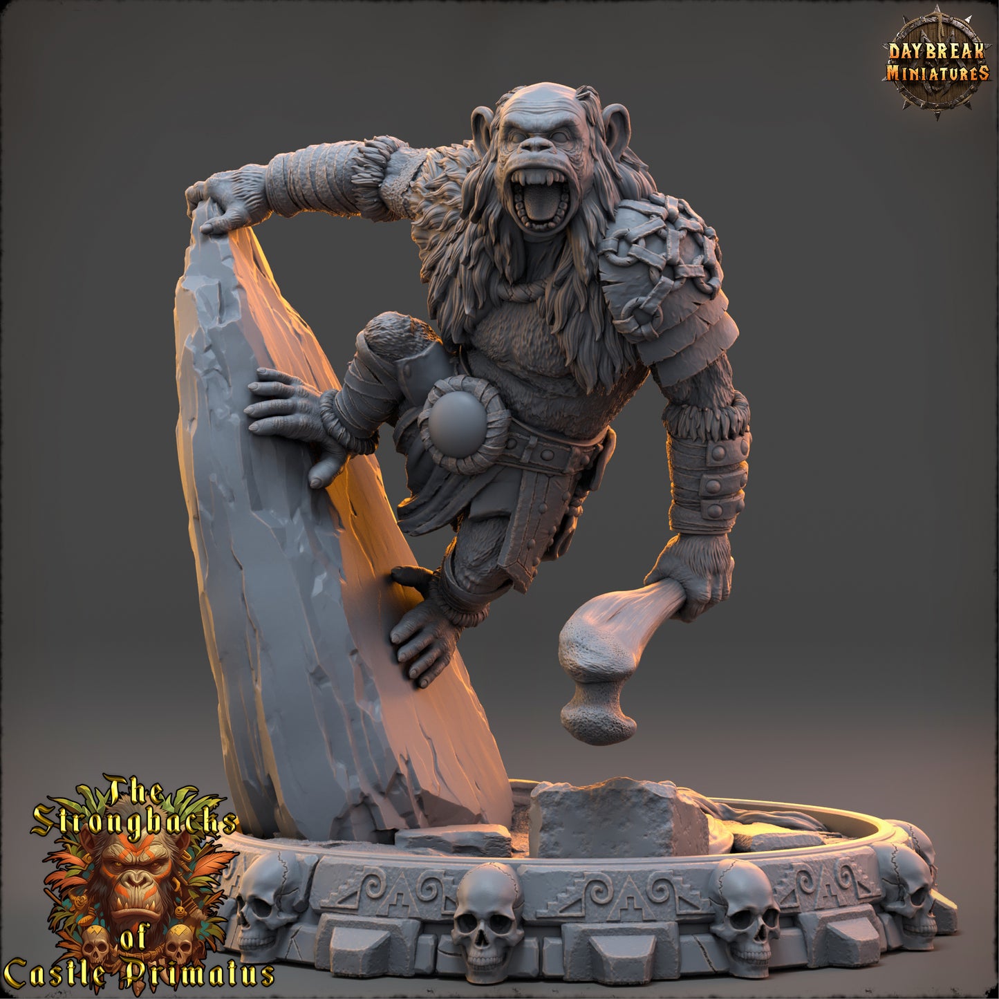 Ape Barbarian Miniature | Tharn Duskaal