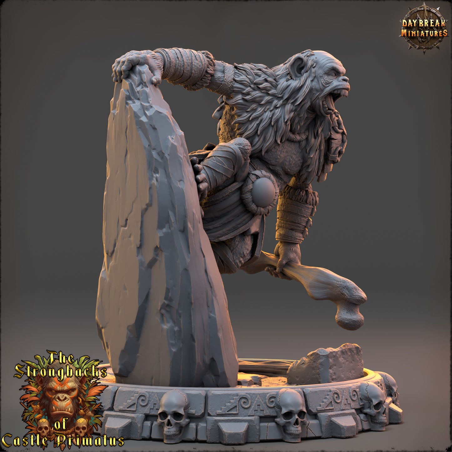 Ape Barbarian Miniature | Tharn Duskaal