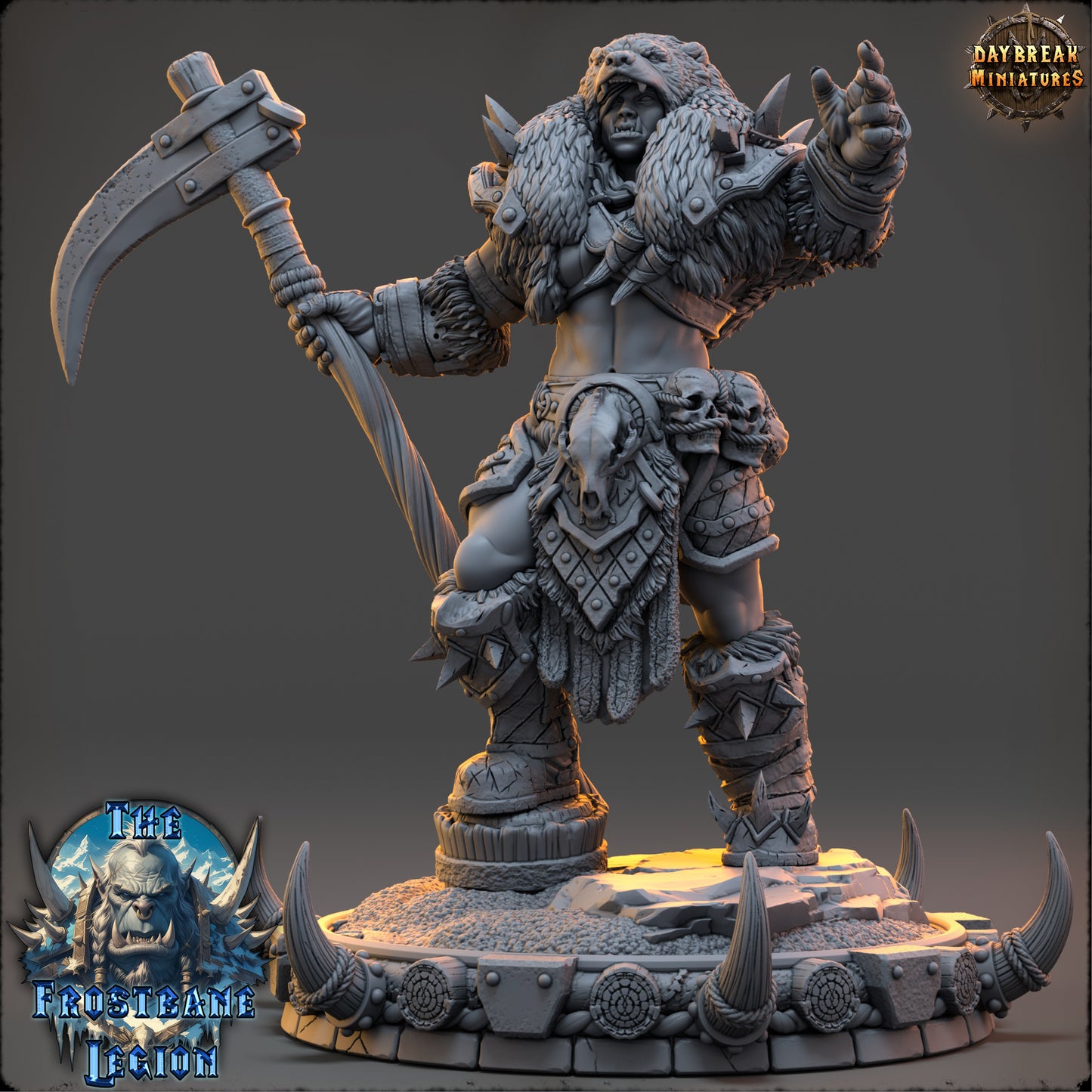 Orc Fighter Miniature | Vhala the Crimson Howler