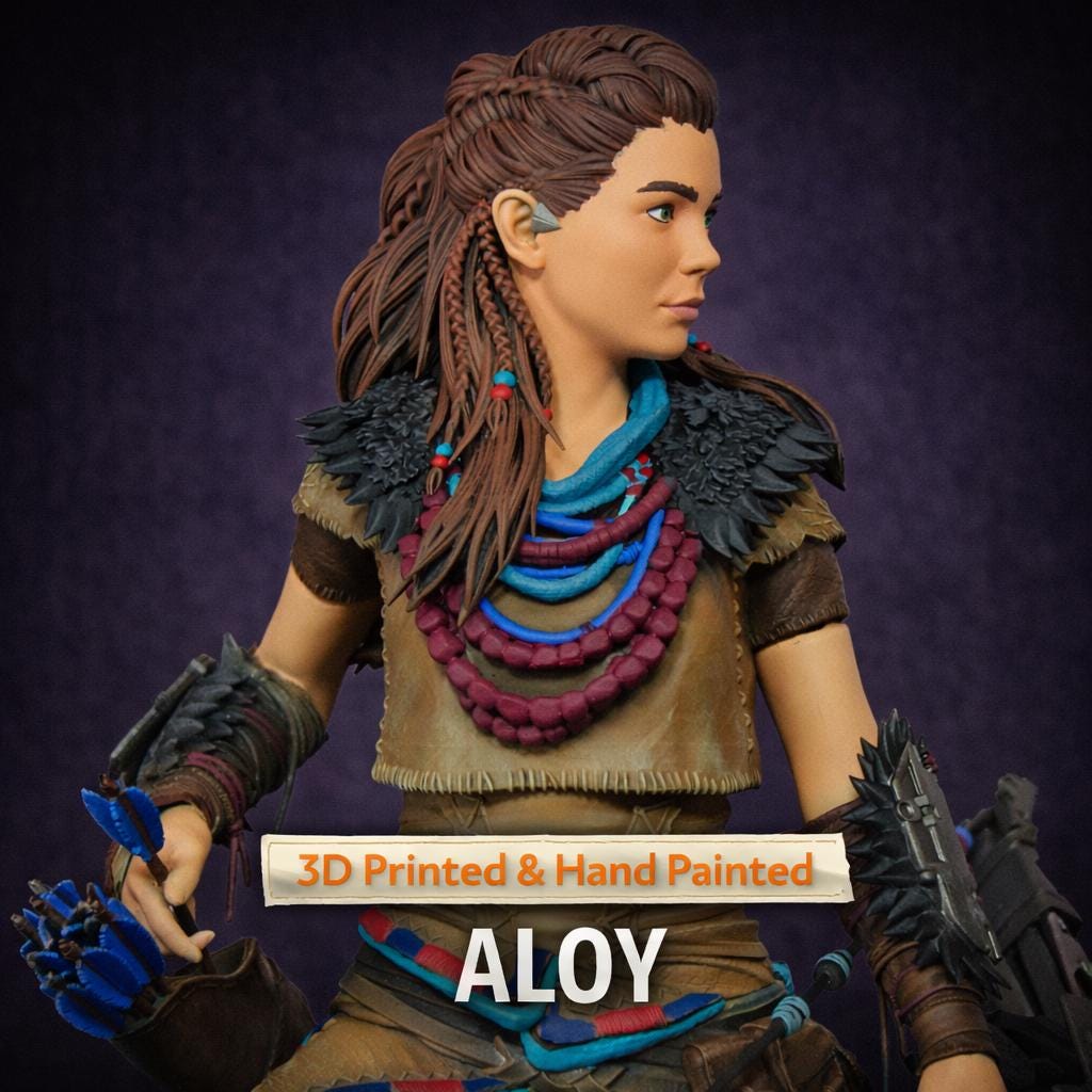 Aloy Statue 3D Printed | Gift For Gamer | Handmade Gift | Resin Figure | Hand Painted __etsy:7825615964