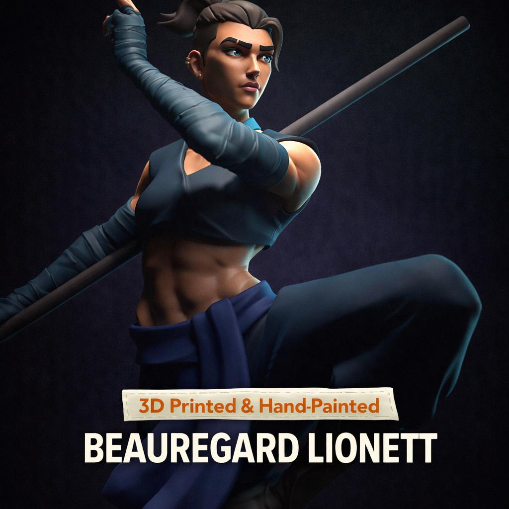 Beauregard Lionett Statue 3D Printed | Gift For Gamer | Resin Figure | Hand Painted __etsy:7827536746