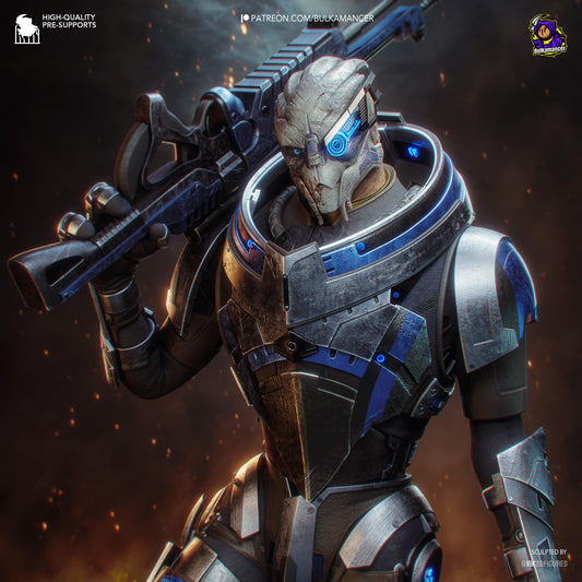 Garrus Statue 3D Printed | Gift For Gamer | Resin Figure | Hand Painted __etsy:8087850415