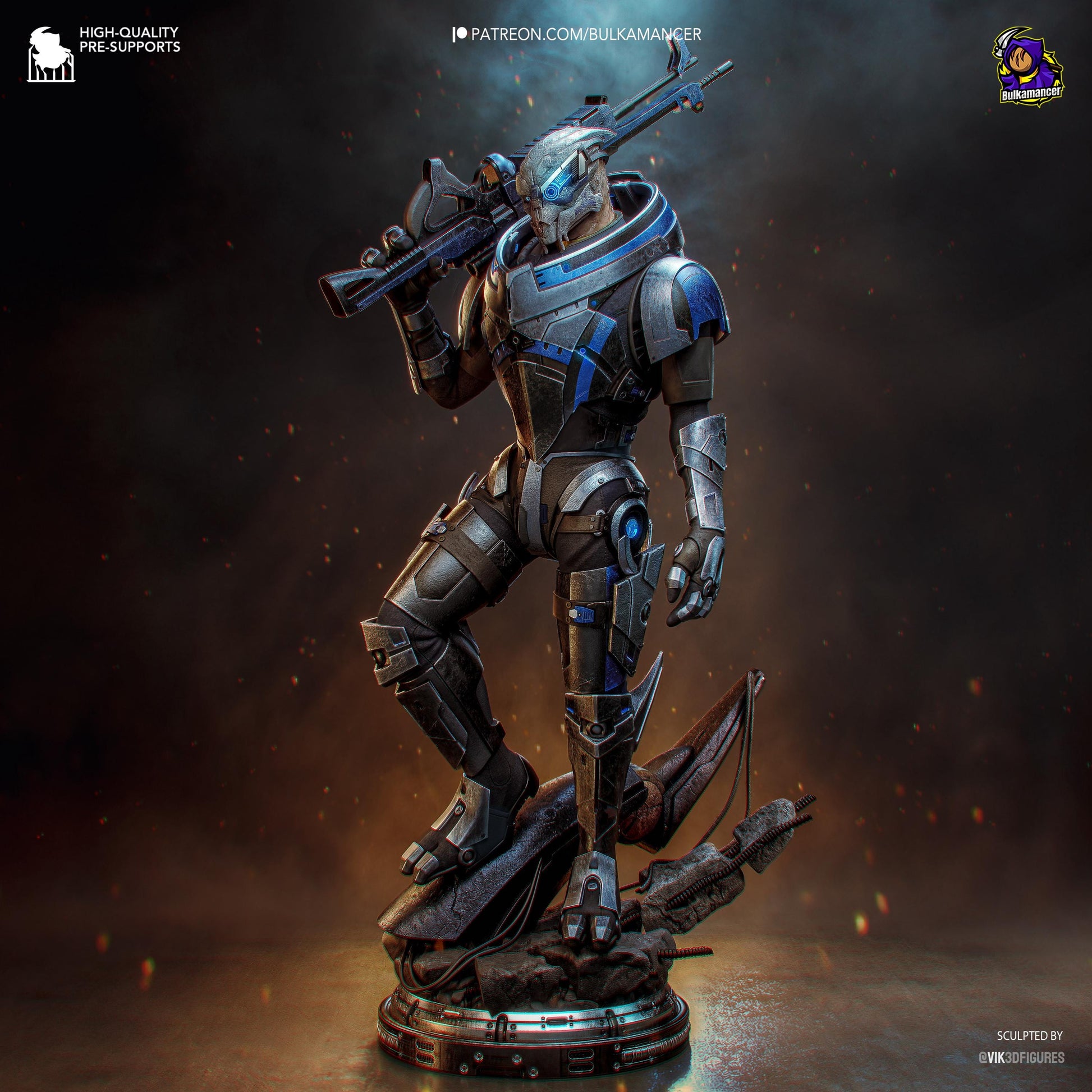 Garrus Statue 3D Printed | Gift For Gamer | Resin Figure | Hand Painted __etsy:8039937704