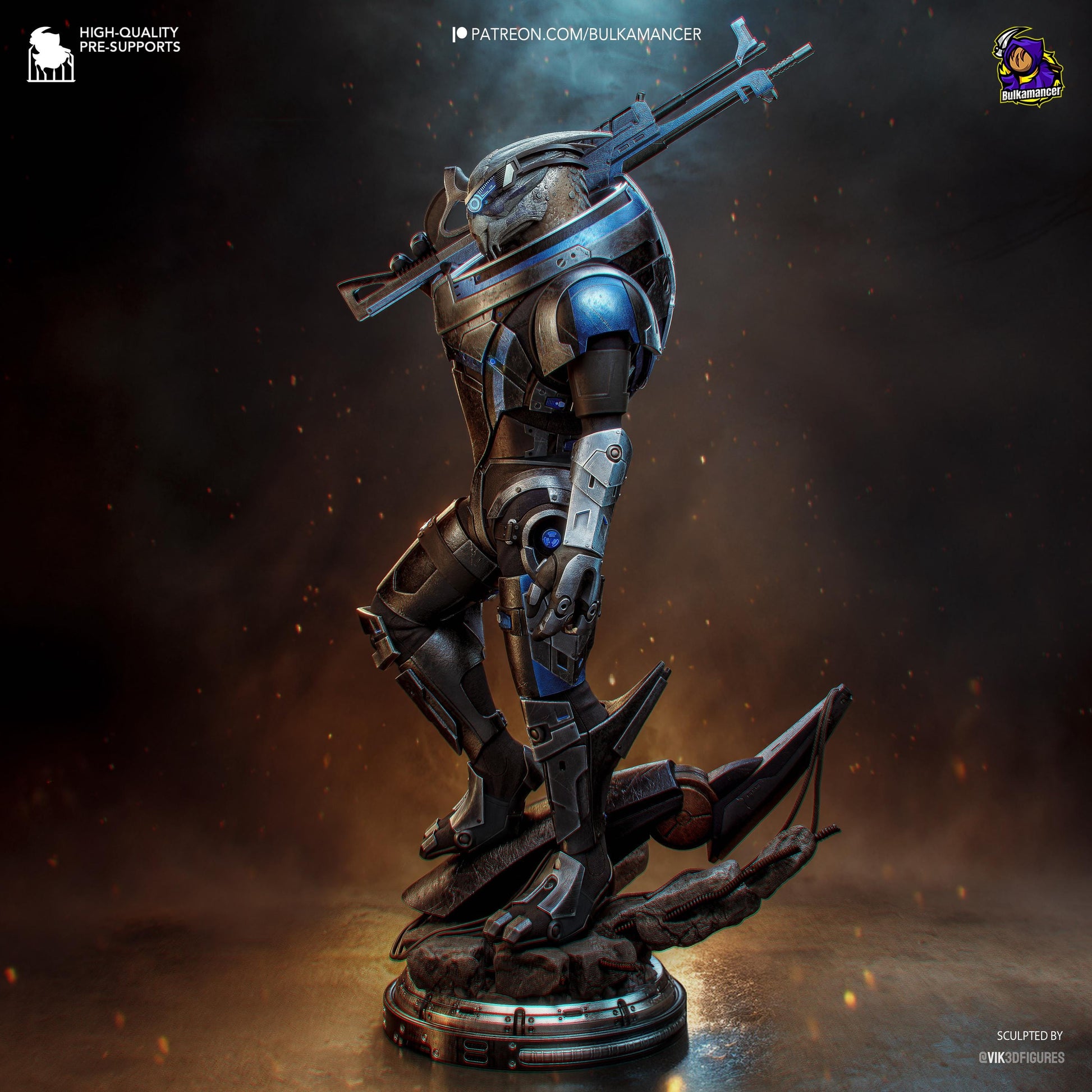 Garrus Statue 3D Printed | Gift For Gamer | Resin Figure | Hand Painted __etsy:8087850423