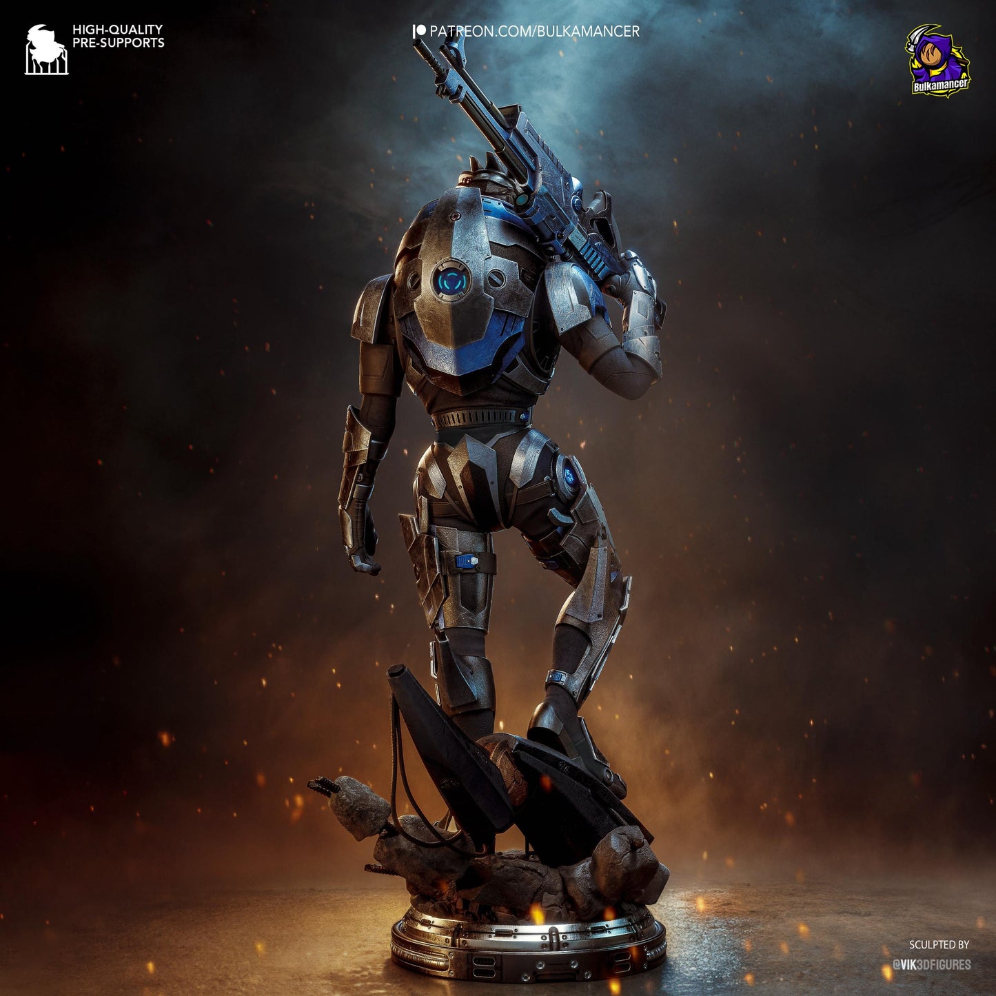 Garrus Statue 3D Printed | Gift For Gamer | Resin Figure | Hand Painted __etsy:8039937690