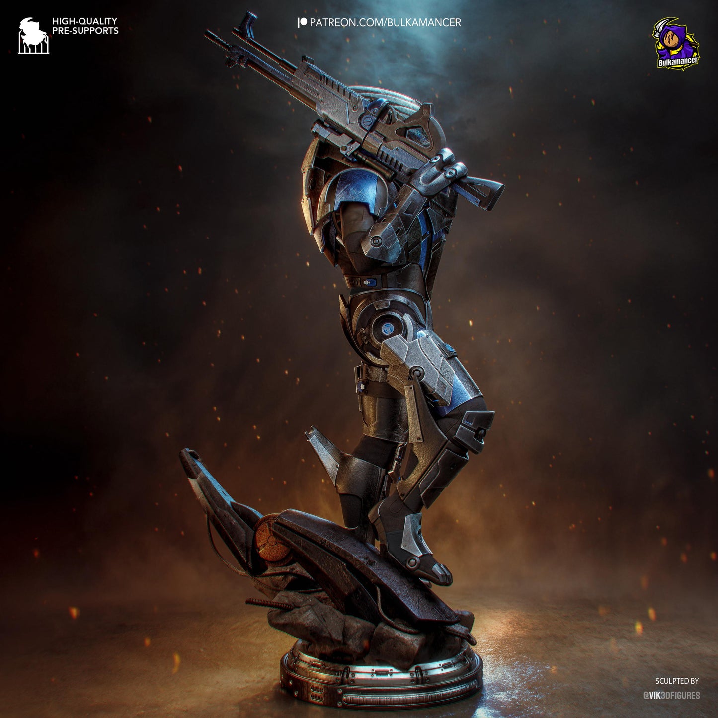 Garrus Statue 3D Printed | Gift For Gamer | Resin Figure | Hand Painted __etsy:8039937708