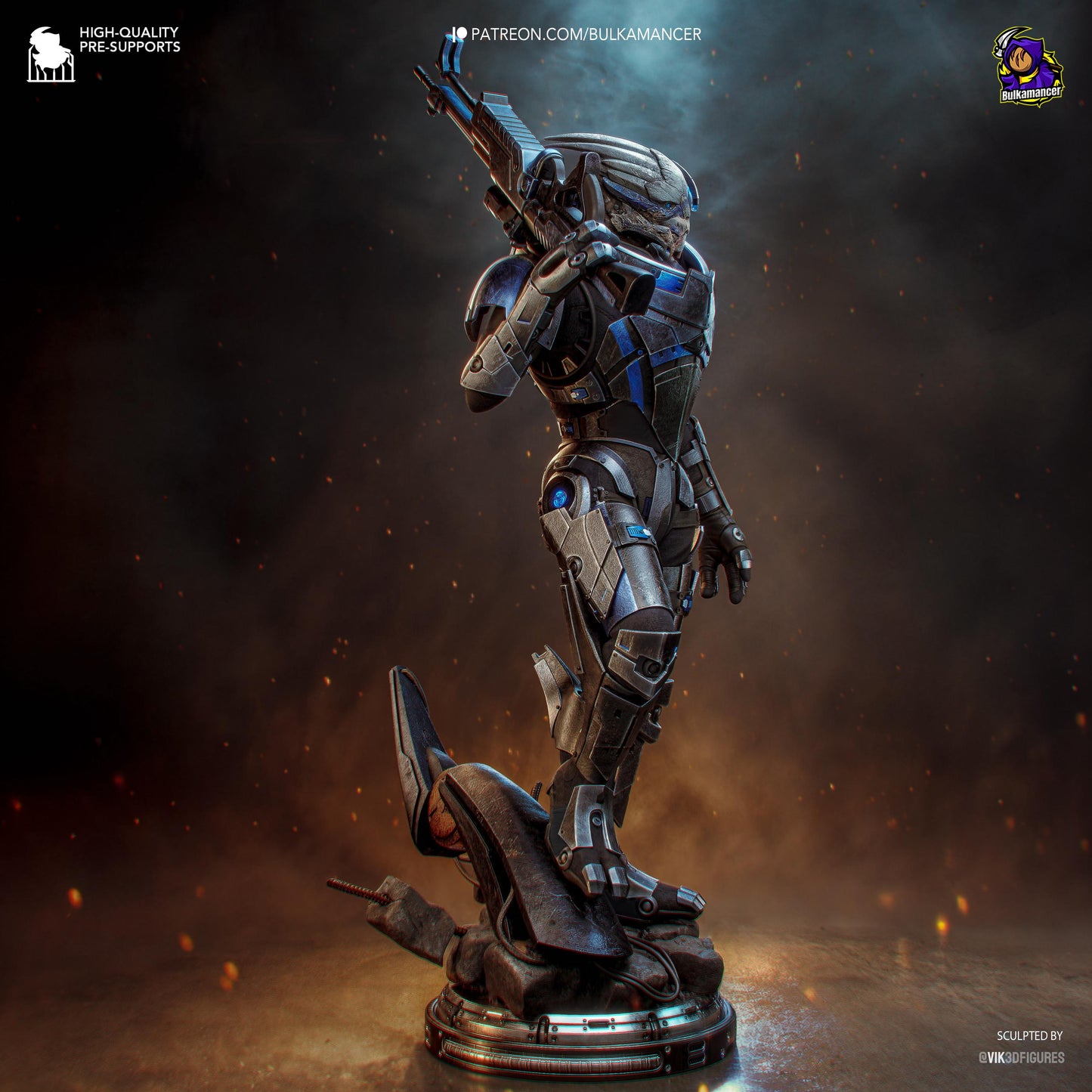 Garrus Statue 3D Printed | Gift For Gamer | Resin Figure | Hand Painted __etsy:8039937710