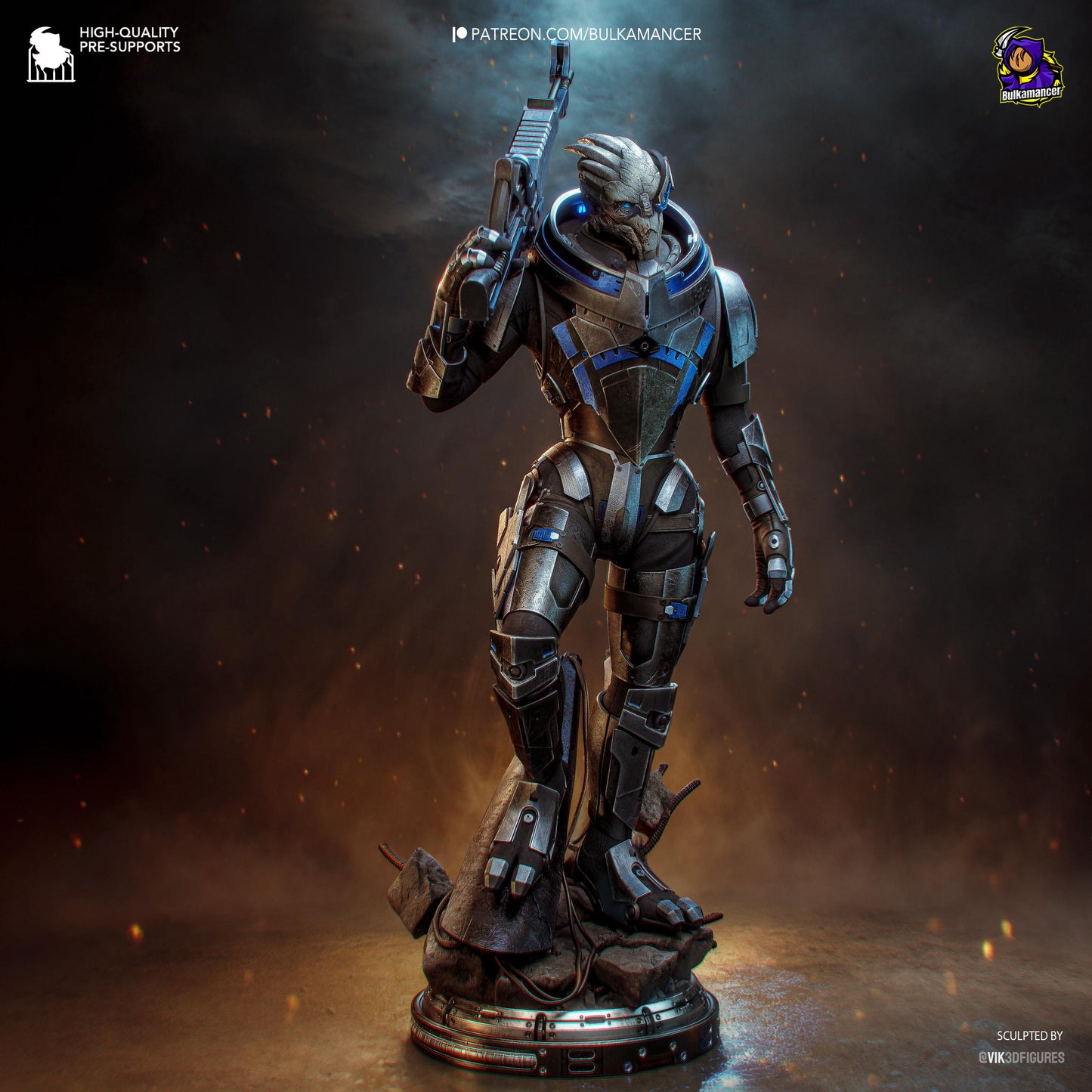 Garrus Statue 3D Printed | Gift For Gamer | Resin Figure | Hand Painted __etsy:8039937722