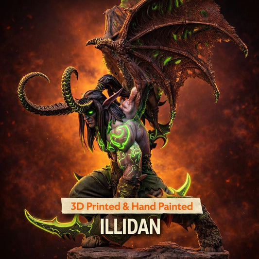 Illidan Stormrage Statue 3D Printed | Gift For Gamer | WoW Figure | Handmade Gift | Hand Painted __etsy:7828148746