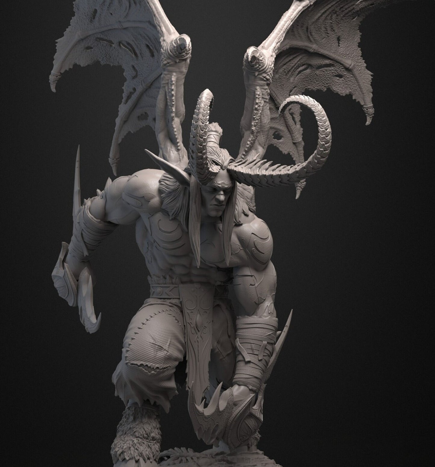Illidan Stormrage Statue 3D Printed | Gift For Gamer | WoW Figure | Handmade Gift | Hand Painted __etsy:5961976066