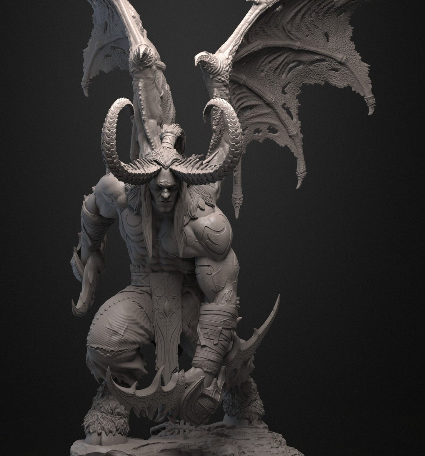 Illidan Stormrage Statue 3D Printed | Gift For Gamer | WoW Figure | Handmade Gift | Hand Painted __etsy:5961976064