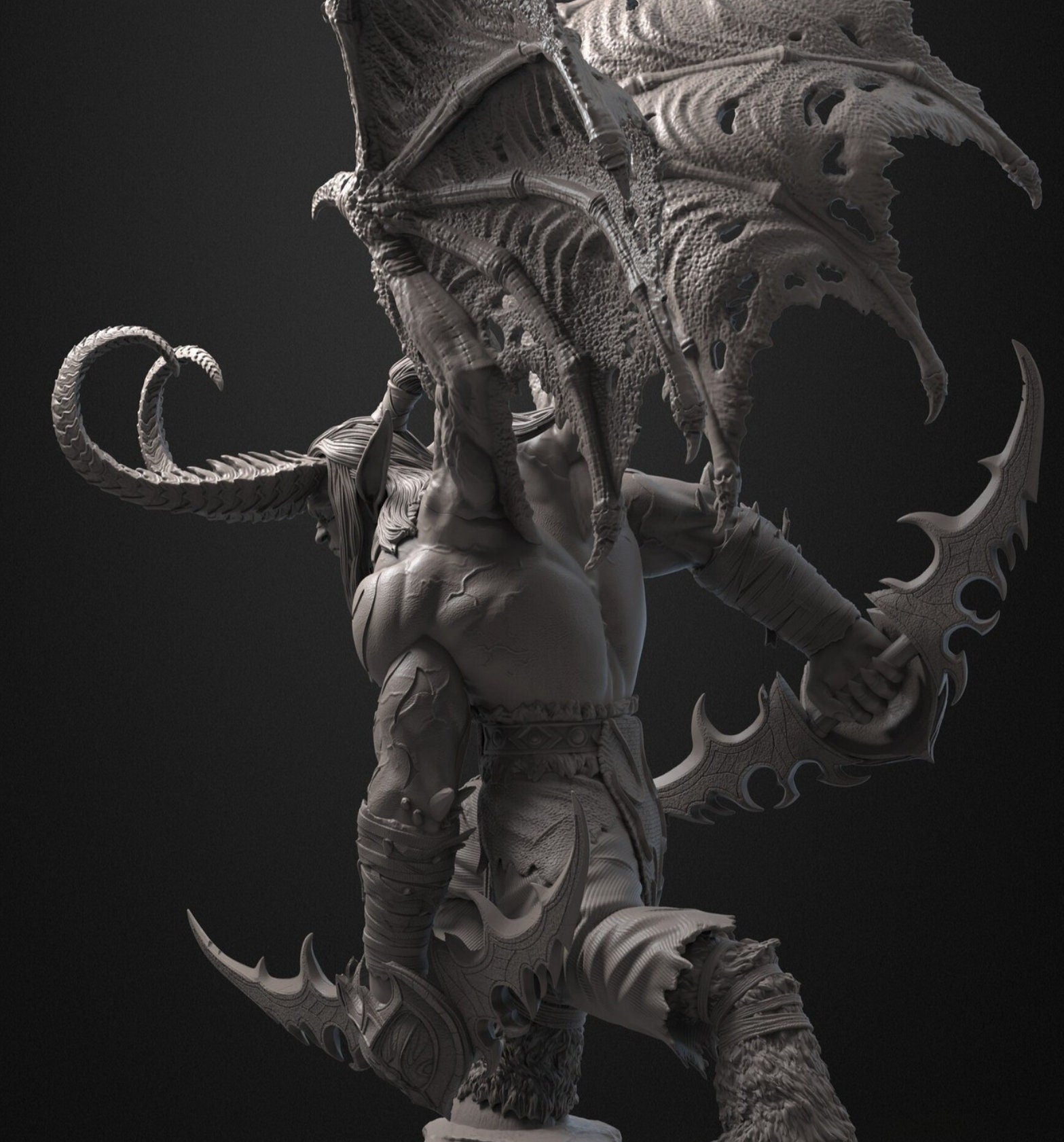 Illidan Stormrage Statue 3D Printed | Gift For Gamer | WoW Figure | Handmade Gift | Hand Painted __etsy:6010049443