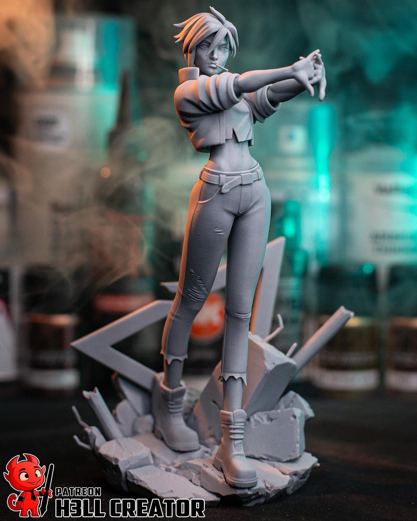 Invisigal Statue 3D Printed | Gift For Gamer | Resin Figure | Hand Painted __etsy:7748370458