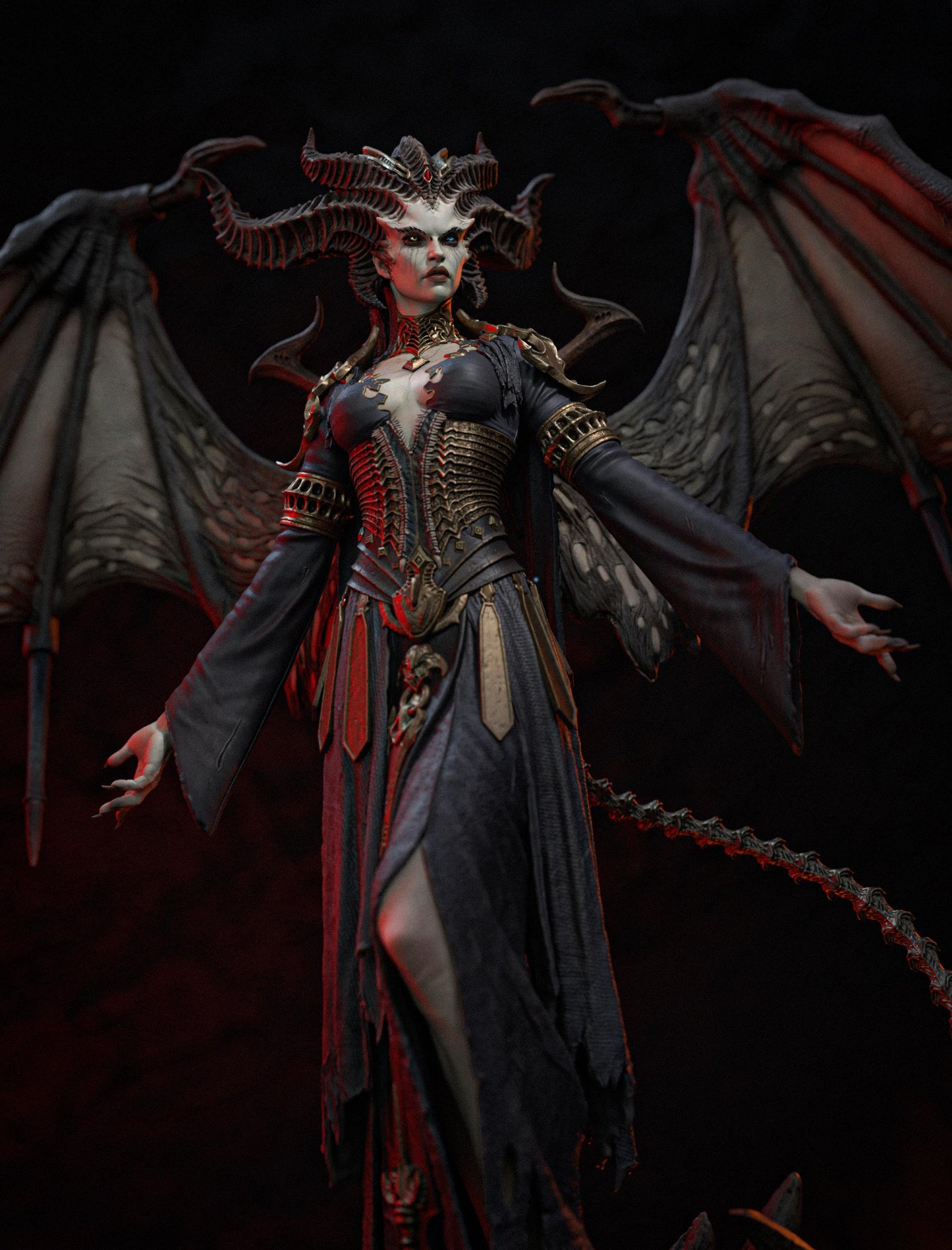 Lilith Statue 3D Printed | Gift For Gamer | Resin Figure | Hand Painted __etsy:7620996279