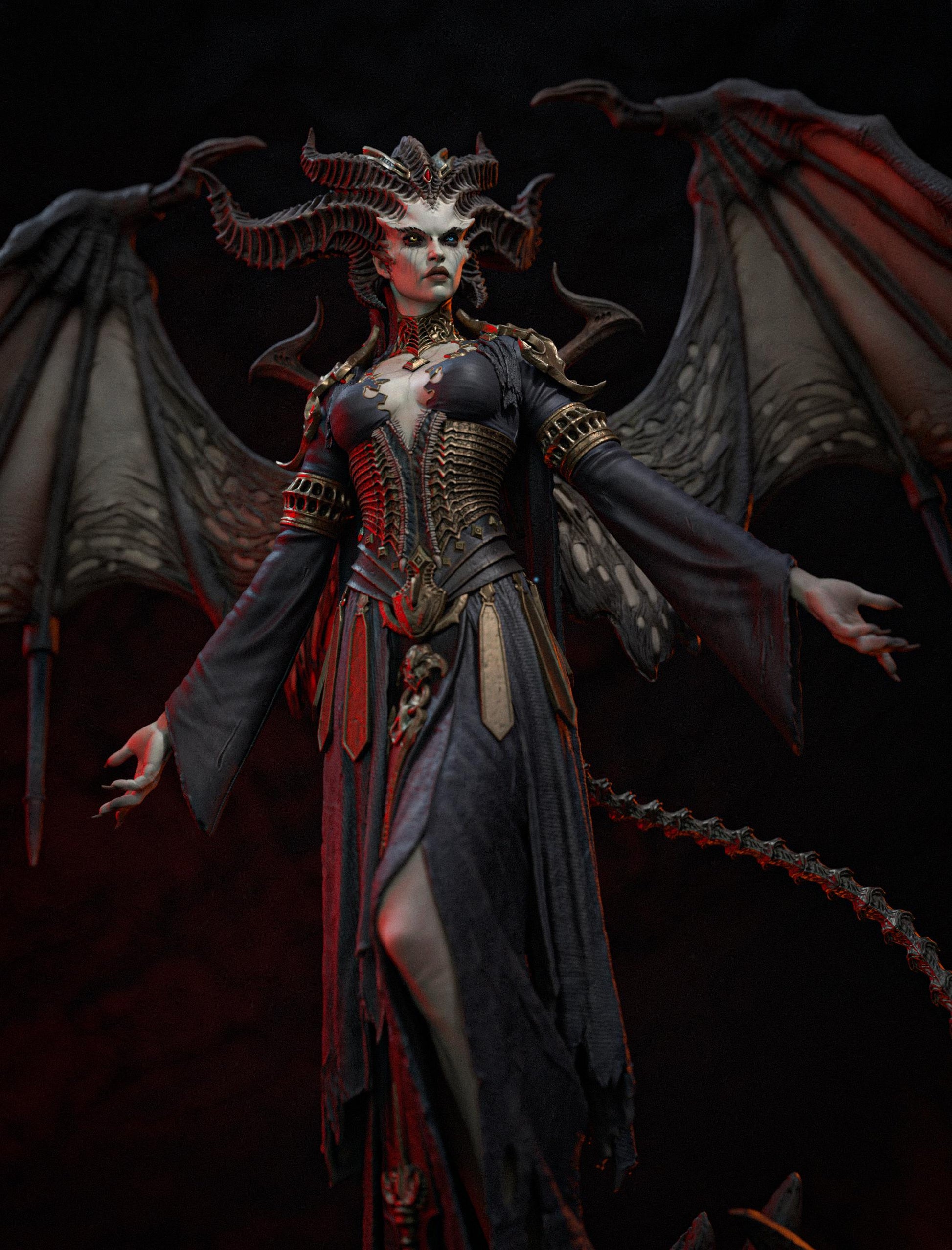 Lilith Statue 3D Printed | Gift For Gamer | Resin Figure | Hand Painted __etsy:7620996279