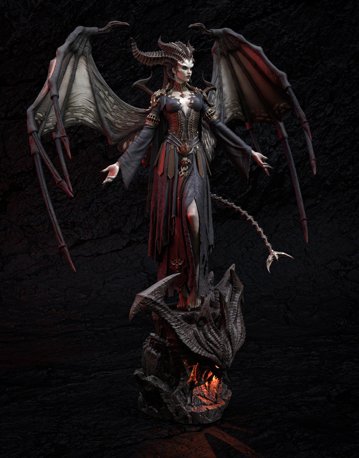 Lilith Statue 3D Printed | Gift For Gamer | Resin Figure | Hand Painted __etsy:7620993259