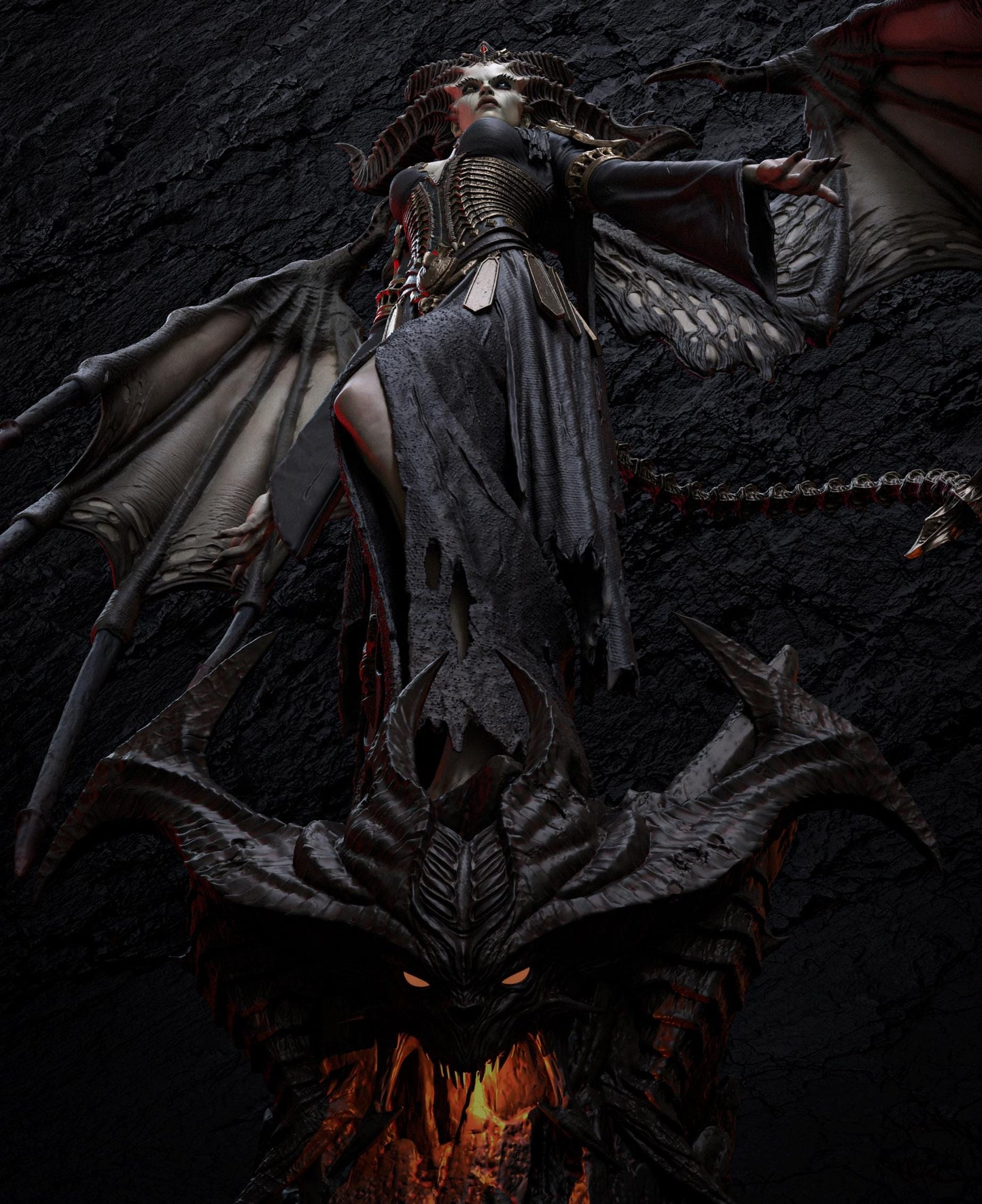 Lilith Statue 3D Printed | Gift For Gamer | Resin Figure | Hand Painted __etsy:7620992997