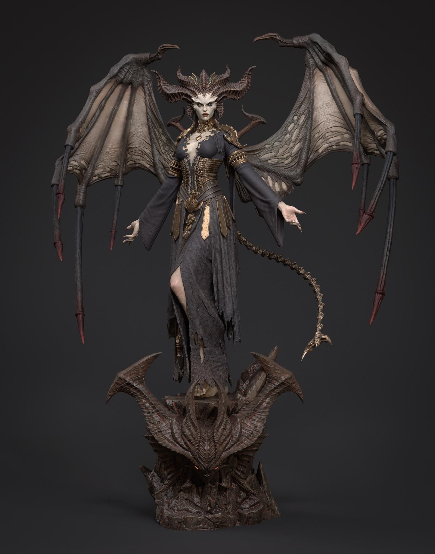 Lilith Statue 3D Printed | Gift For Gamer | Resin Figure | Hand Painted __etsy:7573042868