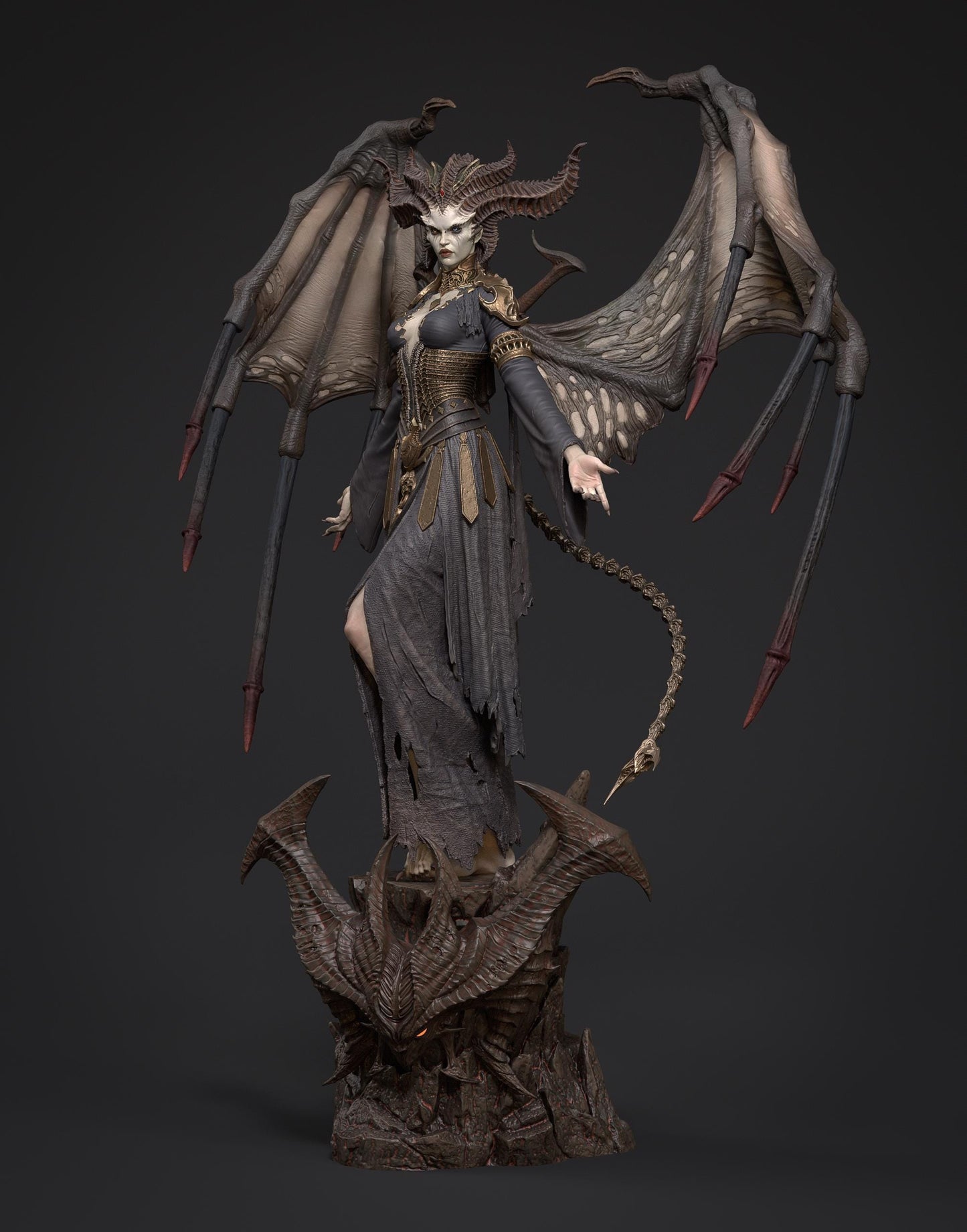 Lilith Statue 3D Printed | Gift For Gamer | Resin Figure | Hand Painted __etsy:7620993119