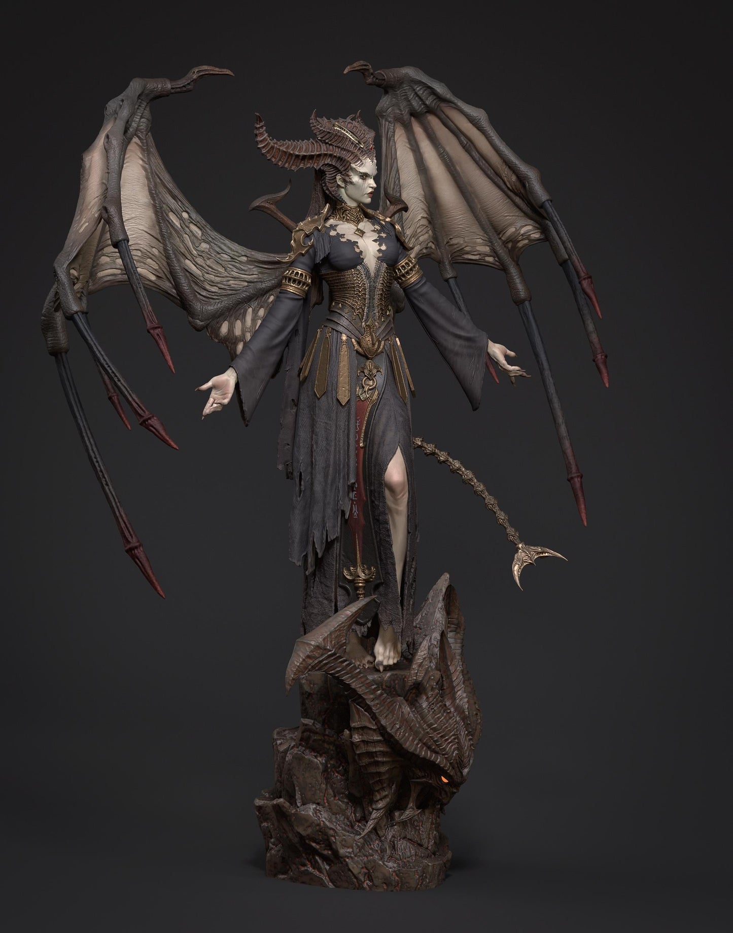 Lilith Statue 3D Printed | Gift For Gamer | Resin Figure | Hand Painted __etsy:7620993499