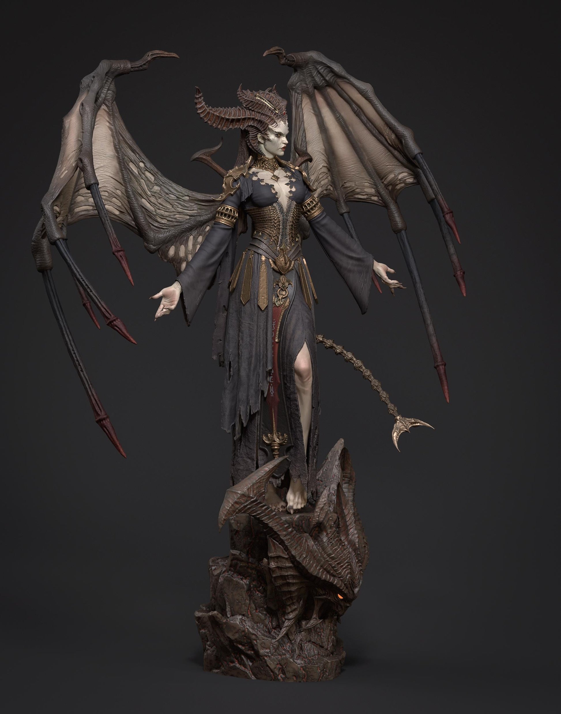 Lilith Statue 3D Printed | Gift For Gamer | Resin Figure | Hand Painted __etsy:7620993499