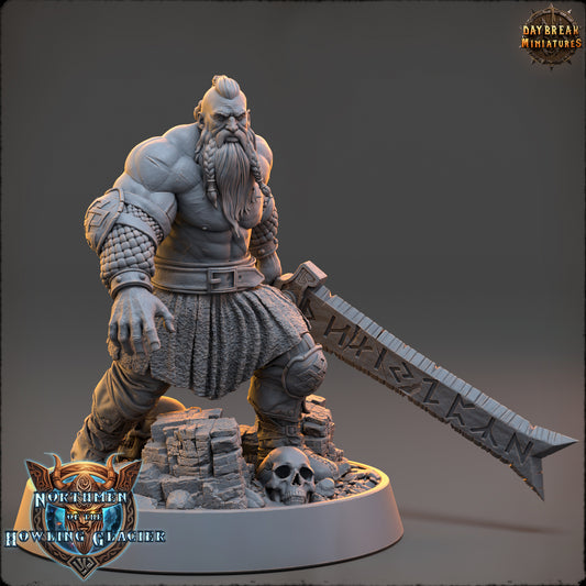 Viking Barbarian Miniature | Rogur Red