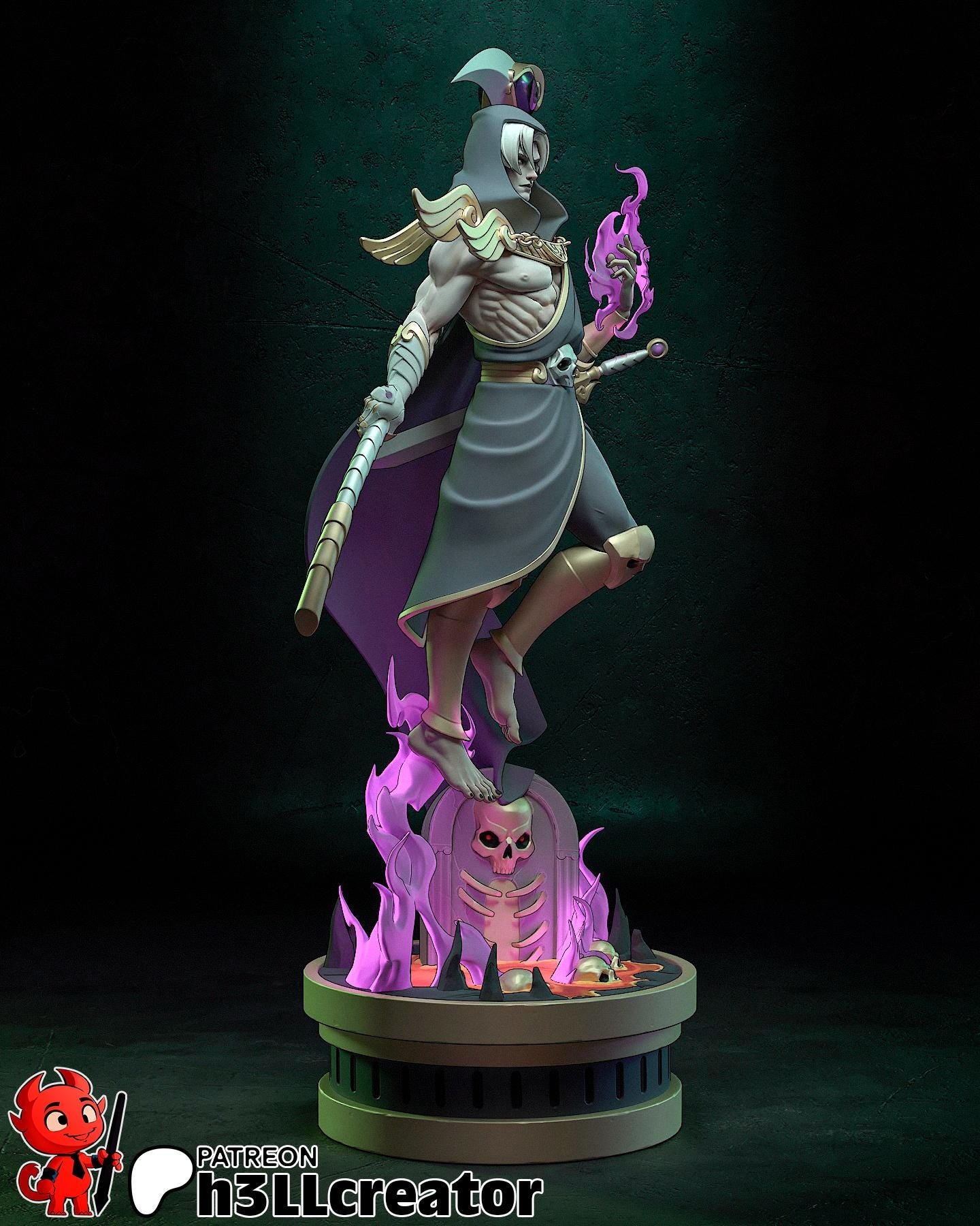 Thanatos Statue 3D Printed | Gift For Gamer | Handmade Gift | Resin Figure | Hand Painted __etsy:6615505121