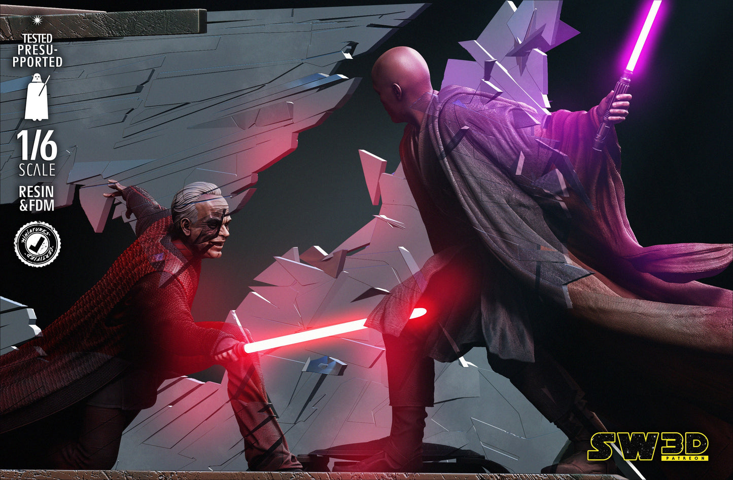 Mace Windu VS Palpatine Figure