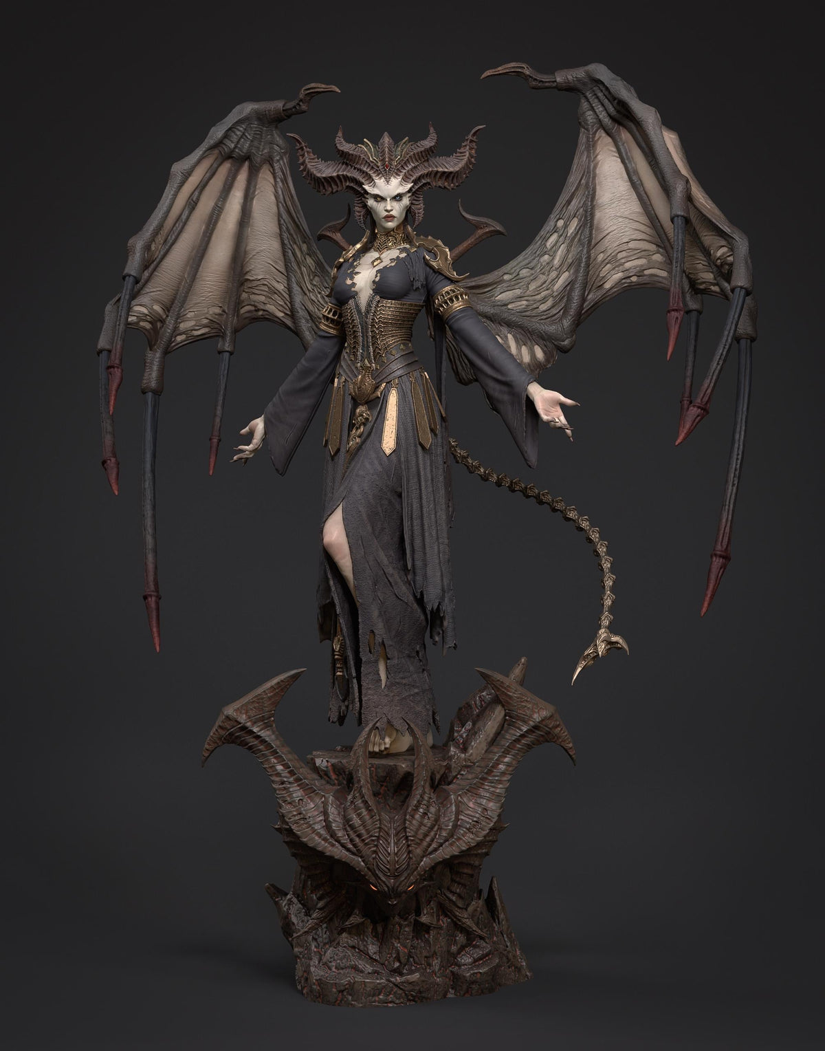 Lilith Statue 3D Printed | Gift For Gamer | Resin Figure | Hand Painted __etsy:7573042868