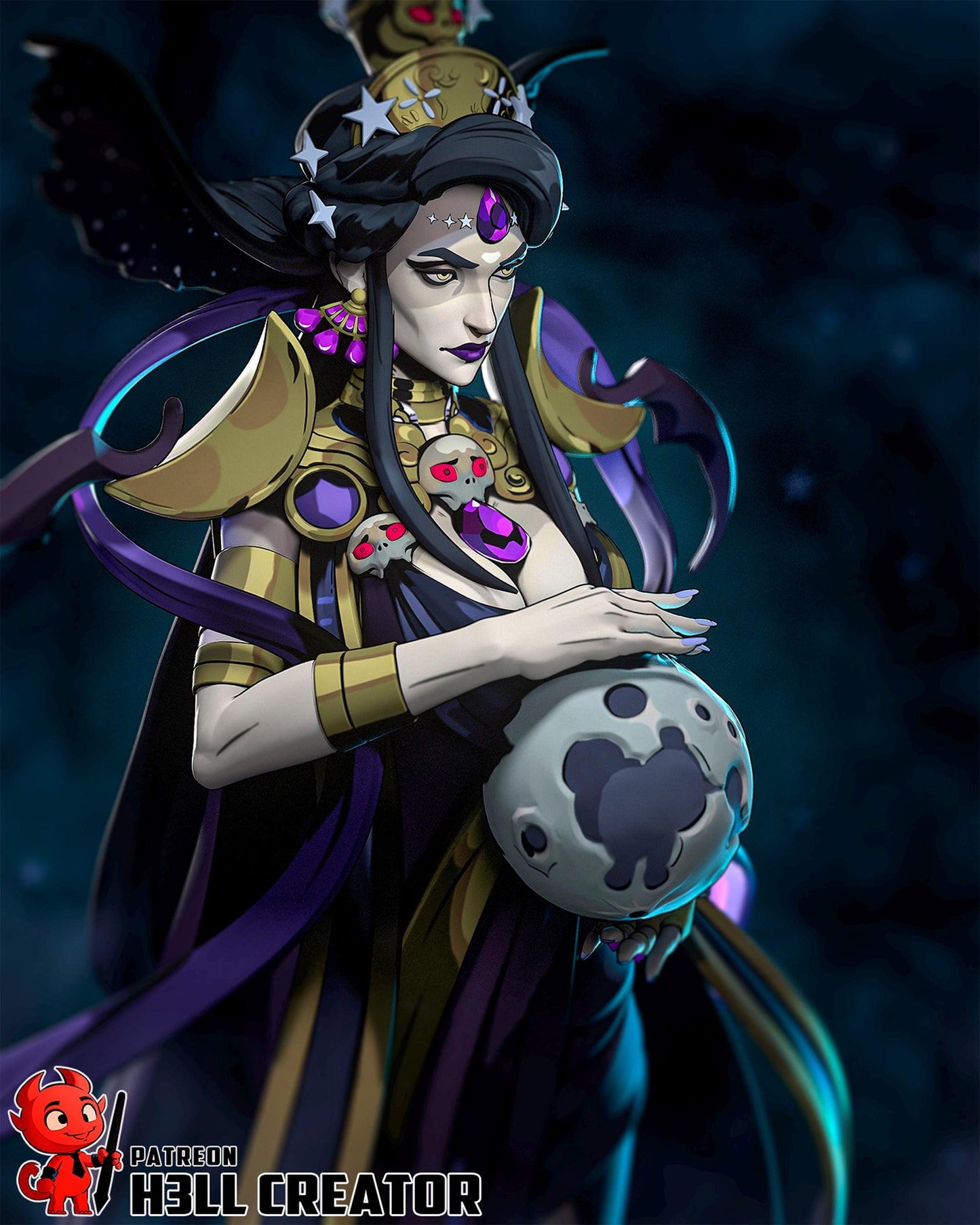 Nyx Statue 3D Printed | Gift For Gamer | Resin Figure | Hand Painted