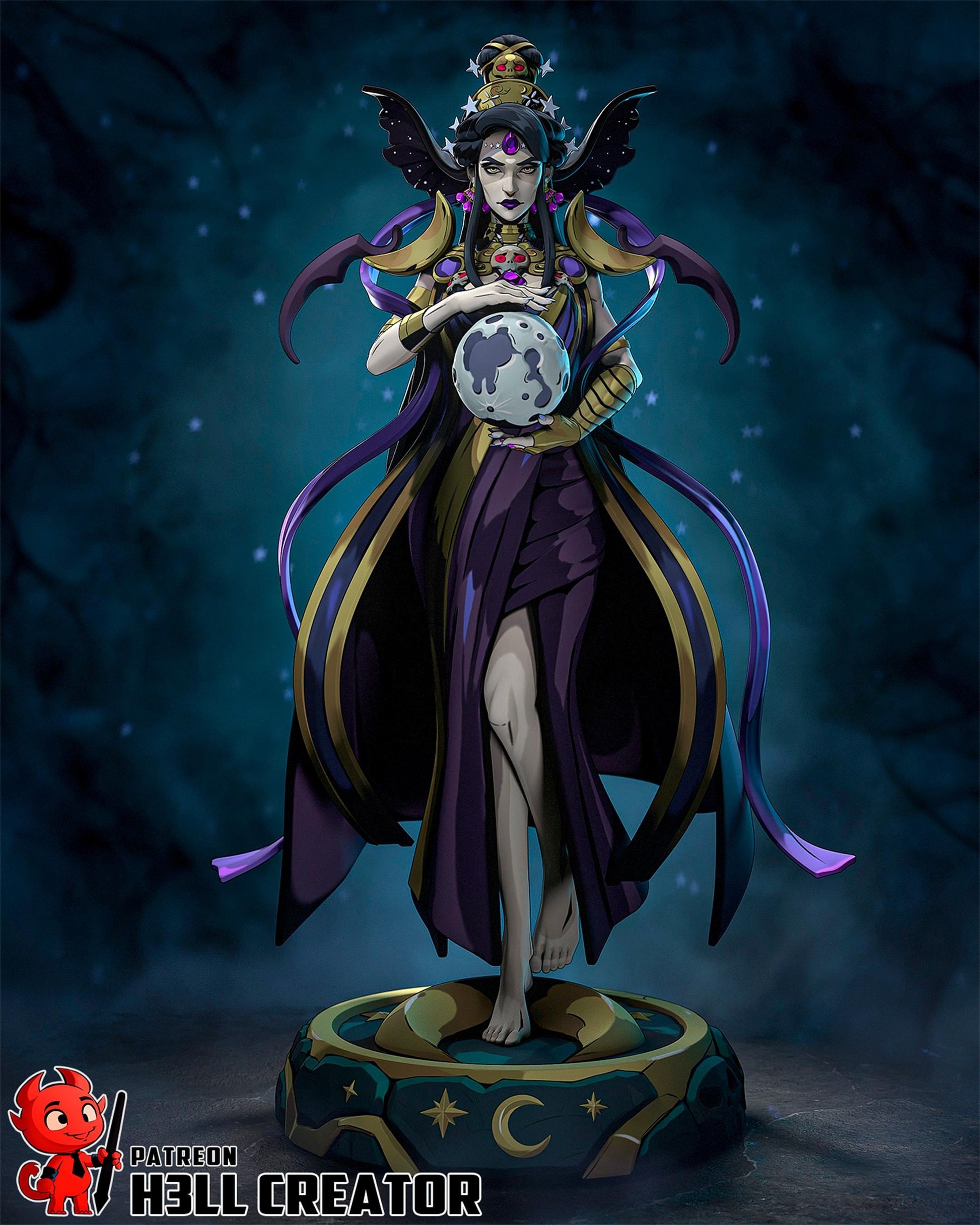 Nyx Statue 3D Printed | Gift For Gamer | Resin Figure | Hand Painted