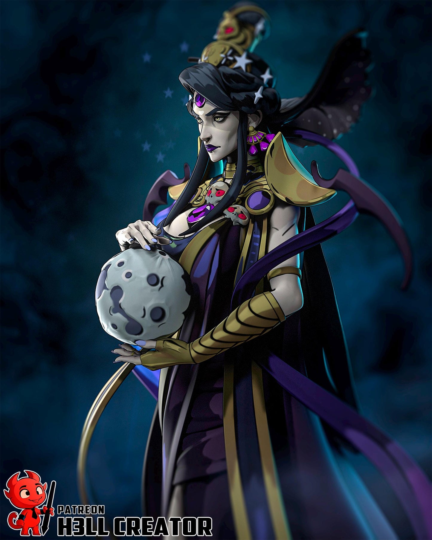 Nyx Statue 3D Printed | Gift For Gamer | Resin Figure | Hand Painted