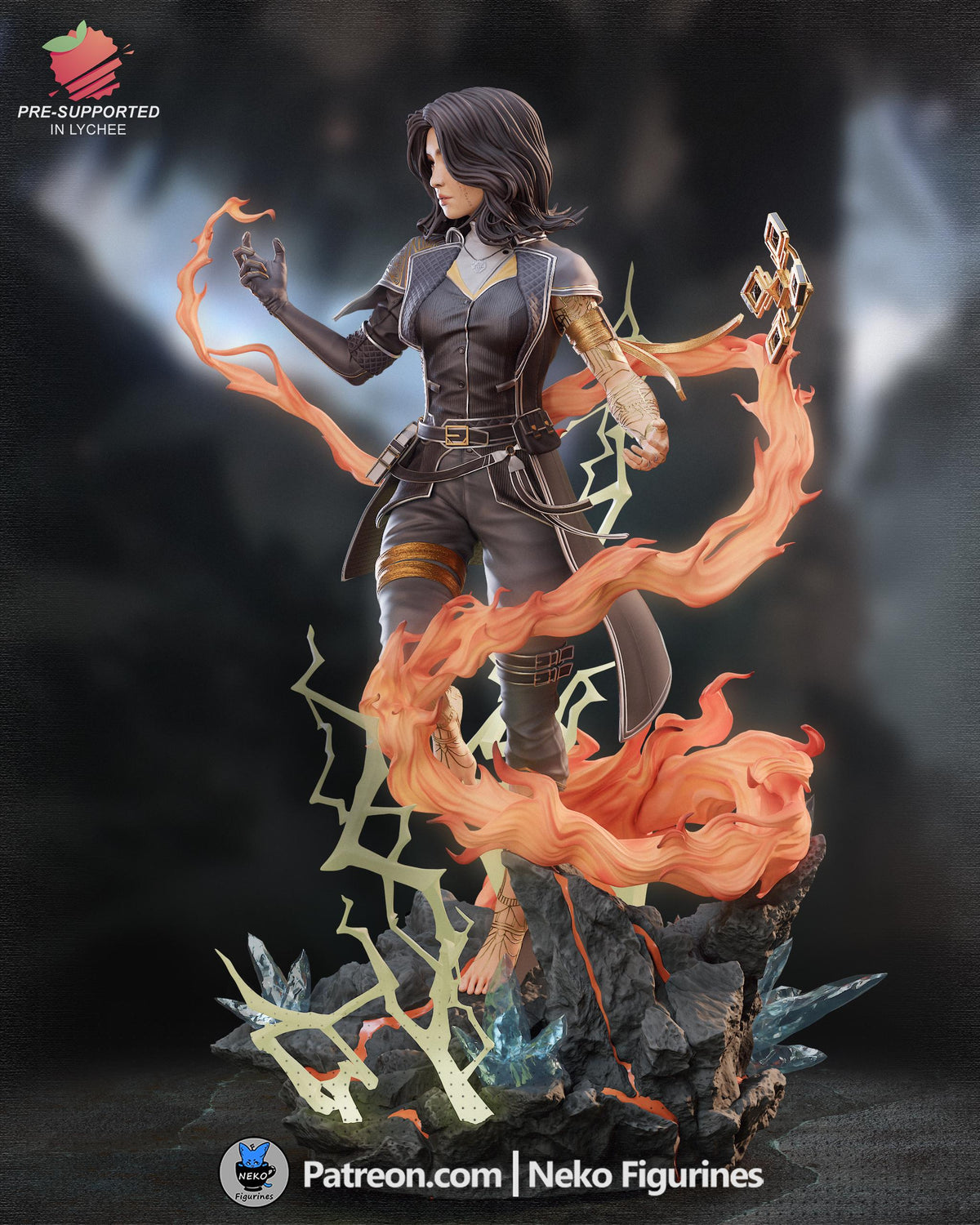 Lune Statue 3D Printed | Gift For Gamer | Resin Figure | Hand Painted