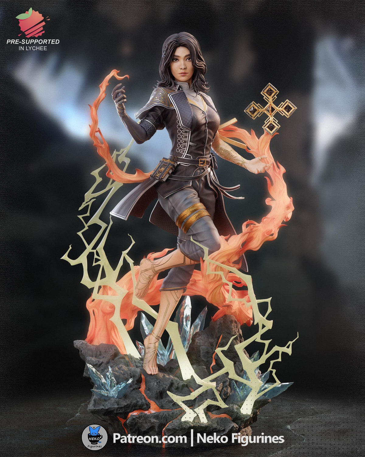Lune Statue 3D Printed | Gift For Gamer | Resin Figure | Hand Painted