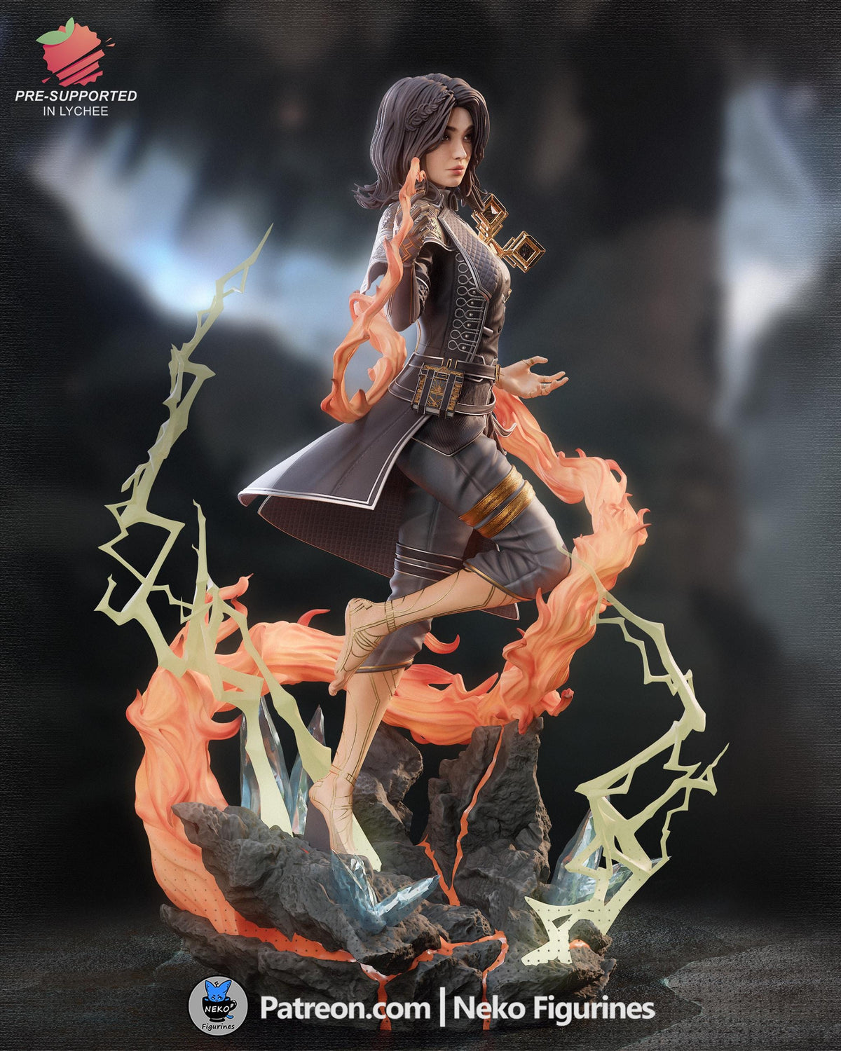 Lune Statue 3D Printed | Gift For Gamer | Resin Figure | Hand Painted