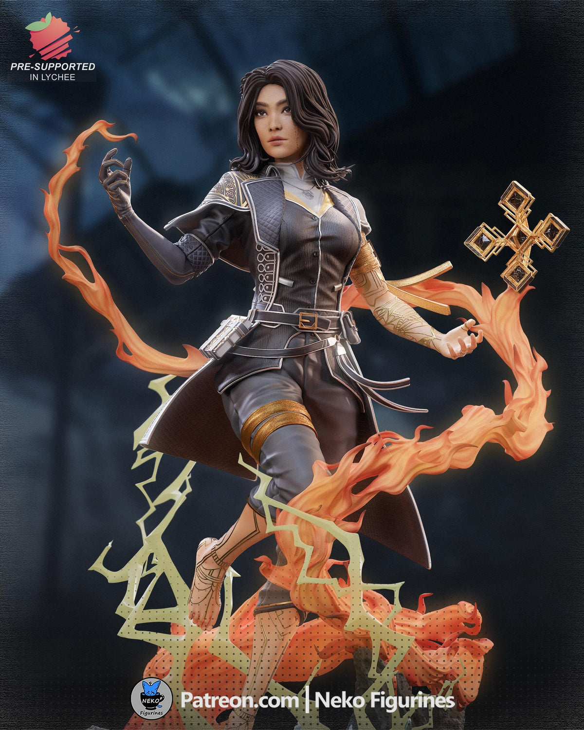 Lune Statue 3D Printed | Gift For Gamer | Resin Figure | Hand Painted