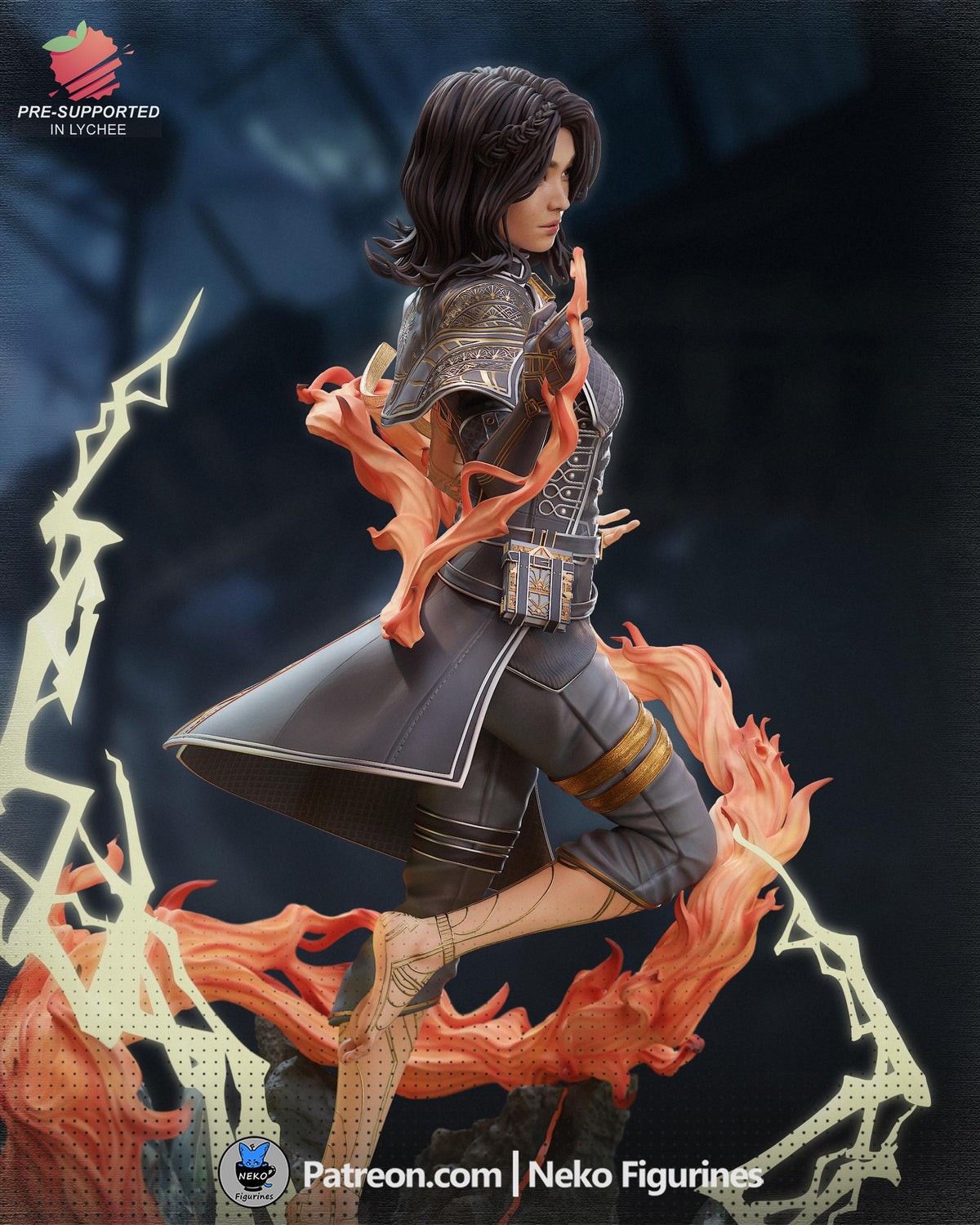 Lune Statue 3D Printed | Gift For Gamer | Resin Figure | Hand Painted