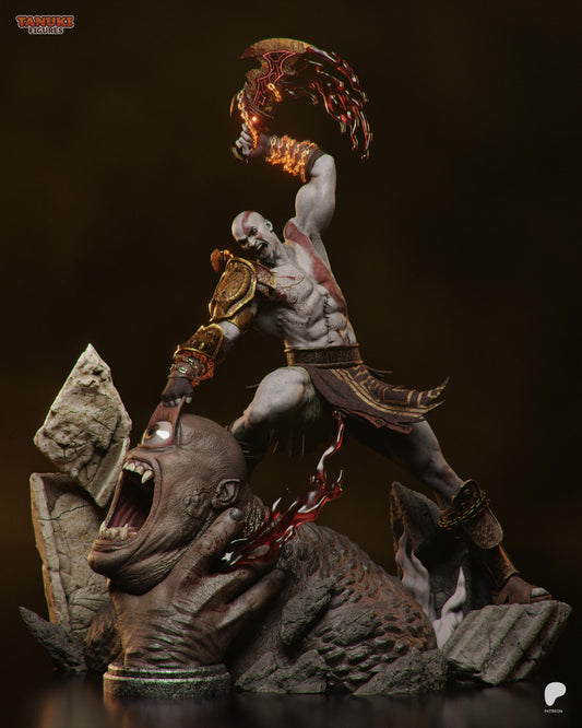 Kratos Diorama 3D Printed | Gift For Gamer | Resin Figure | Hand Painted
