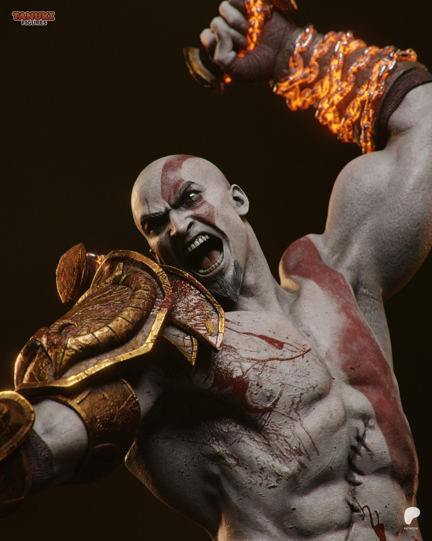 Kratos Diorama 3D Printed | Gift For Gamer | Resin Figure | Hand Painted
