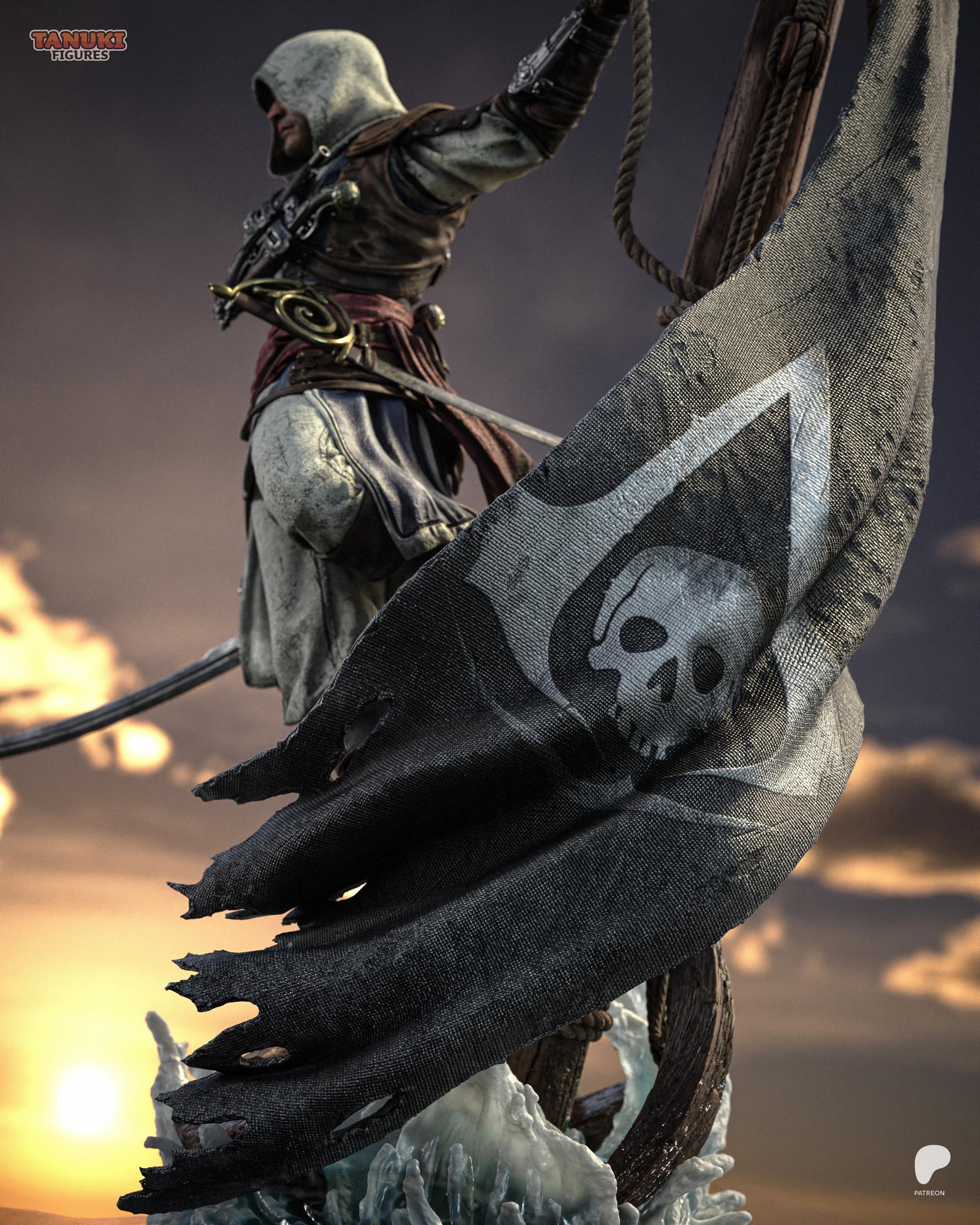 Edward Kenway Statue 3D Printed | Gift For Gamer | Resin Figure | Hand Painted