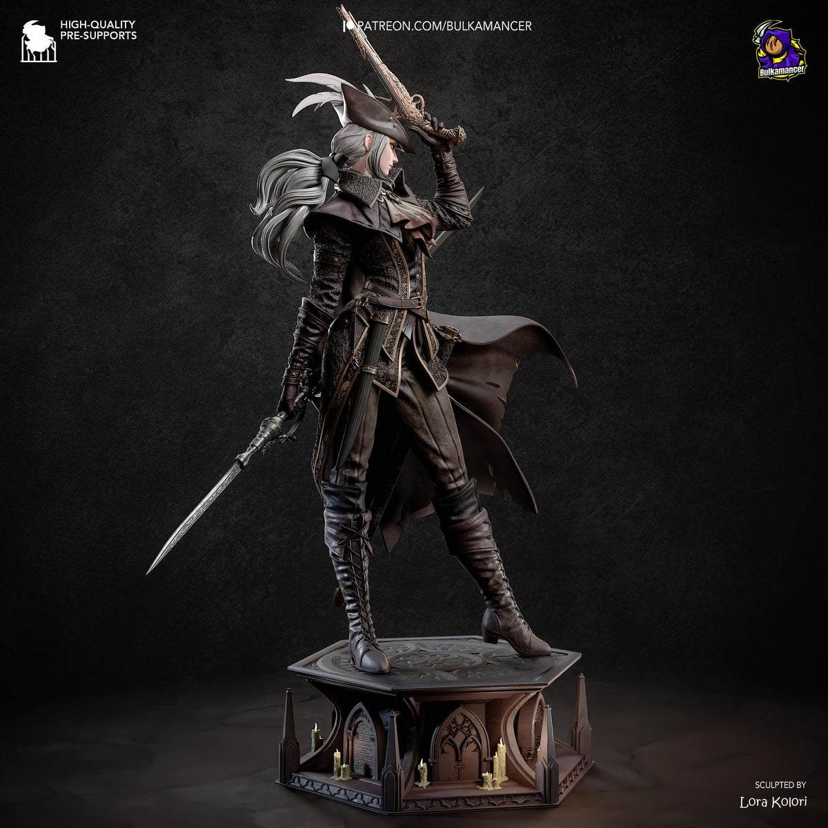 Lady Maria Statue 3D Printed | Gift For Gamer | Resin Figure | Hand Painted