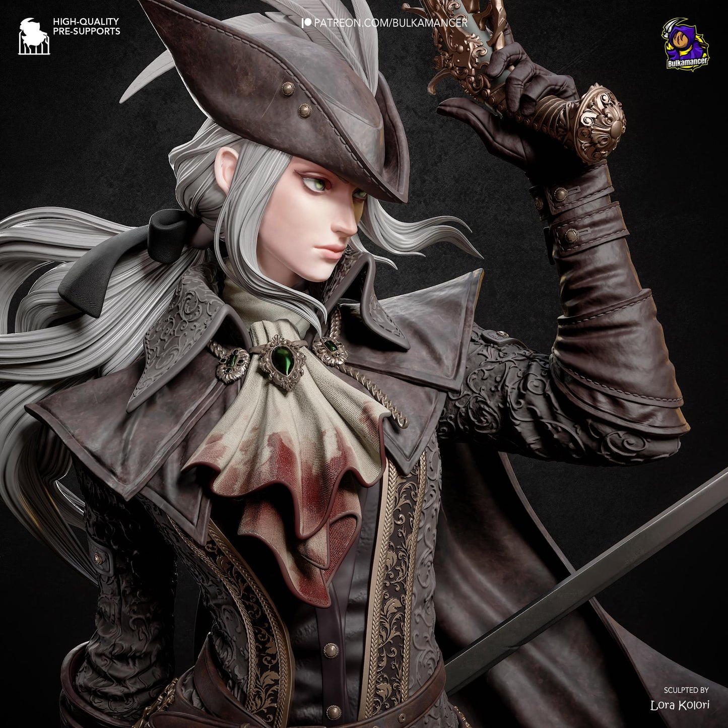 Lady Maria Statue 3D Printed | Gift For Gamer | Resin Figure | Hand Painted