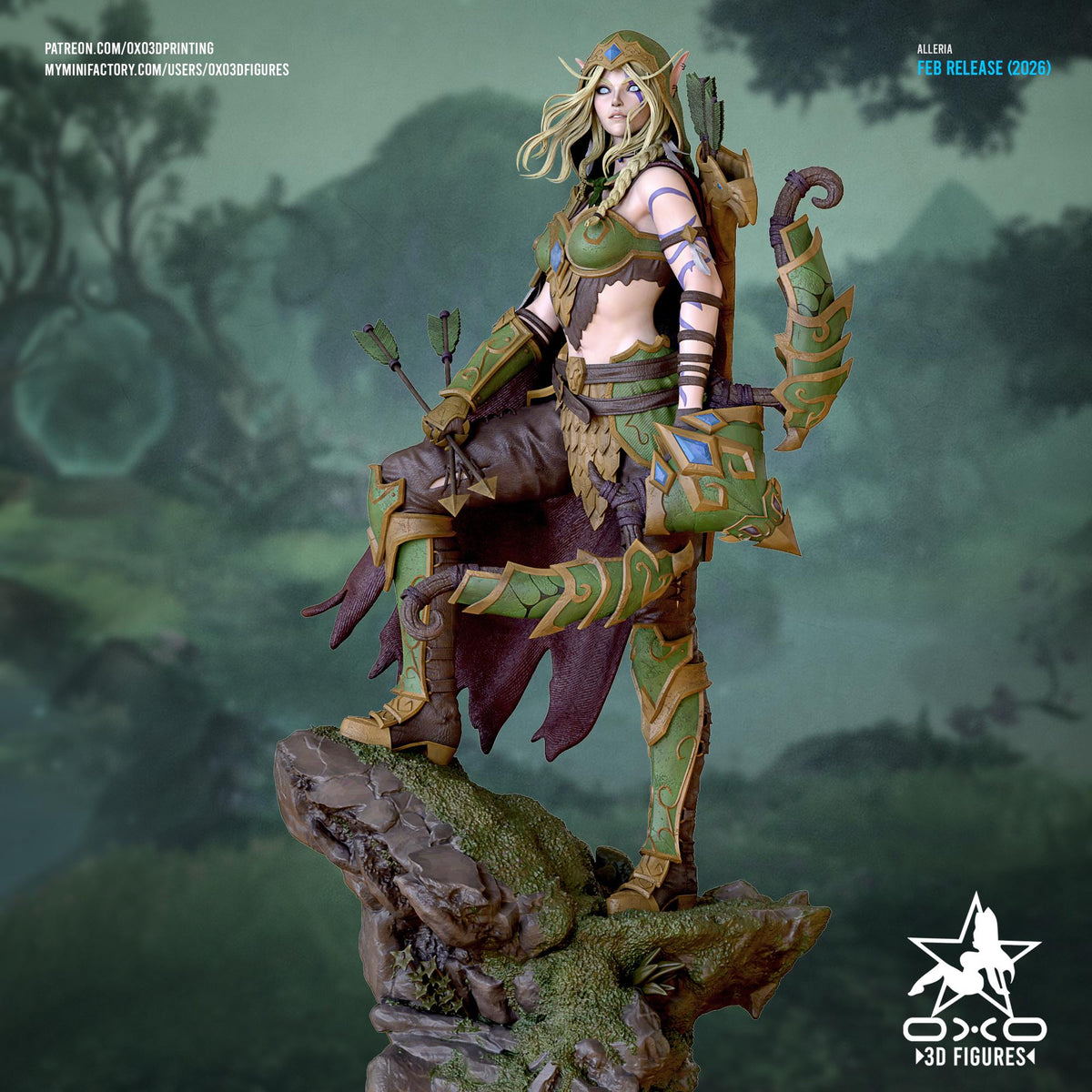 Alleria Statue 3D Printed | Gift For Gamer | Resin Figure | Hand Painted